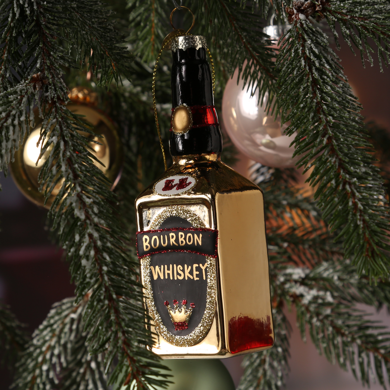 Christbaumschmuck BOURBON WHISKEY - Glas - inkl. Aufhänger - H: 14,2cm Christbaumschmuck BOURBON WHISKEY - Glas - inkl. Aufhänger - H: 14,2cm