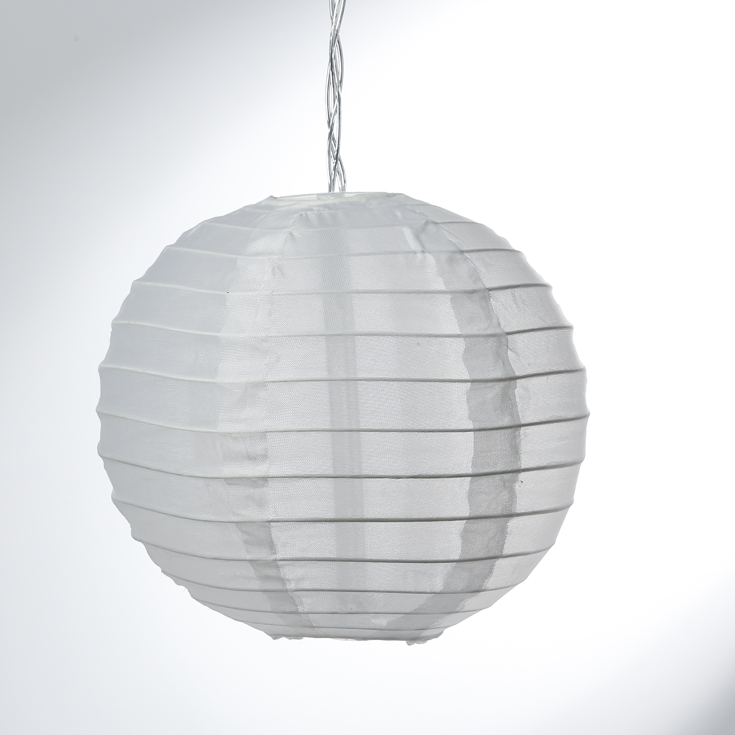 LED Lampion FESTIVAL - Papierlaterne - kaltweiße LED - D: 30cm - Montagehaken - 5er Set weiß