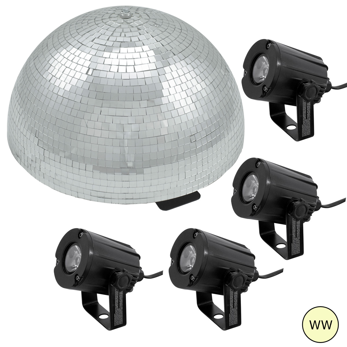 Spiegelkugel Komplettset - Discokugel, Motor, Pinspot, Montagematerial für Diskokugel - Mirrorball Set - Partyset Spiegelkugel Komplettset - Discokugel, Motor, Pinspot, Montagematerial für Diskokugel - Mirrorball Set - Partyset