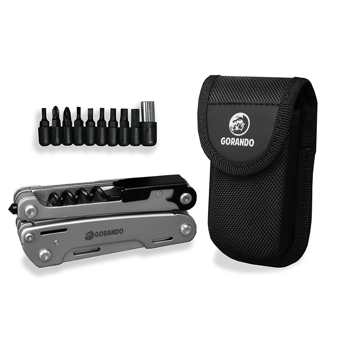 GORANDO® Multitool – 16in1 CITY JUNGLE | Multifunktions Taschenmesser | Edelstahl Werkzeuge zum Klappen | große Schere GORANDO® Multitool – 16in1 CITY JUNGLE | Multifunktions Taschenmesser | Edelstahl Werkzeuge zum Klappen | große Schere