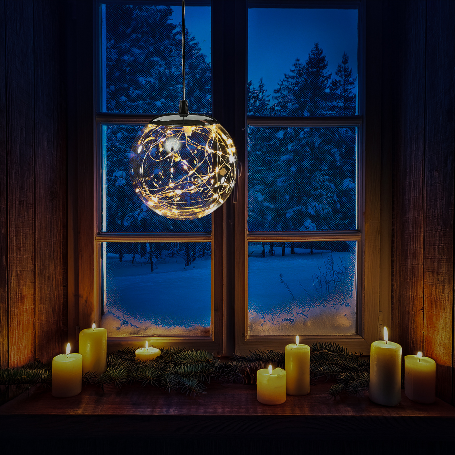 LED Lichterkugel mit Drahtlichterkette - 40 warmweiße LED - Timer - D: 15cm - f. Innen/Außen LED Lichterkugel mit Drahtlichterkette - 40 warmweiße LED - Timer - D: 15cm - f. Innen/Außen