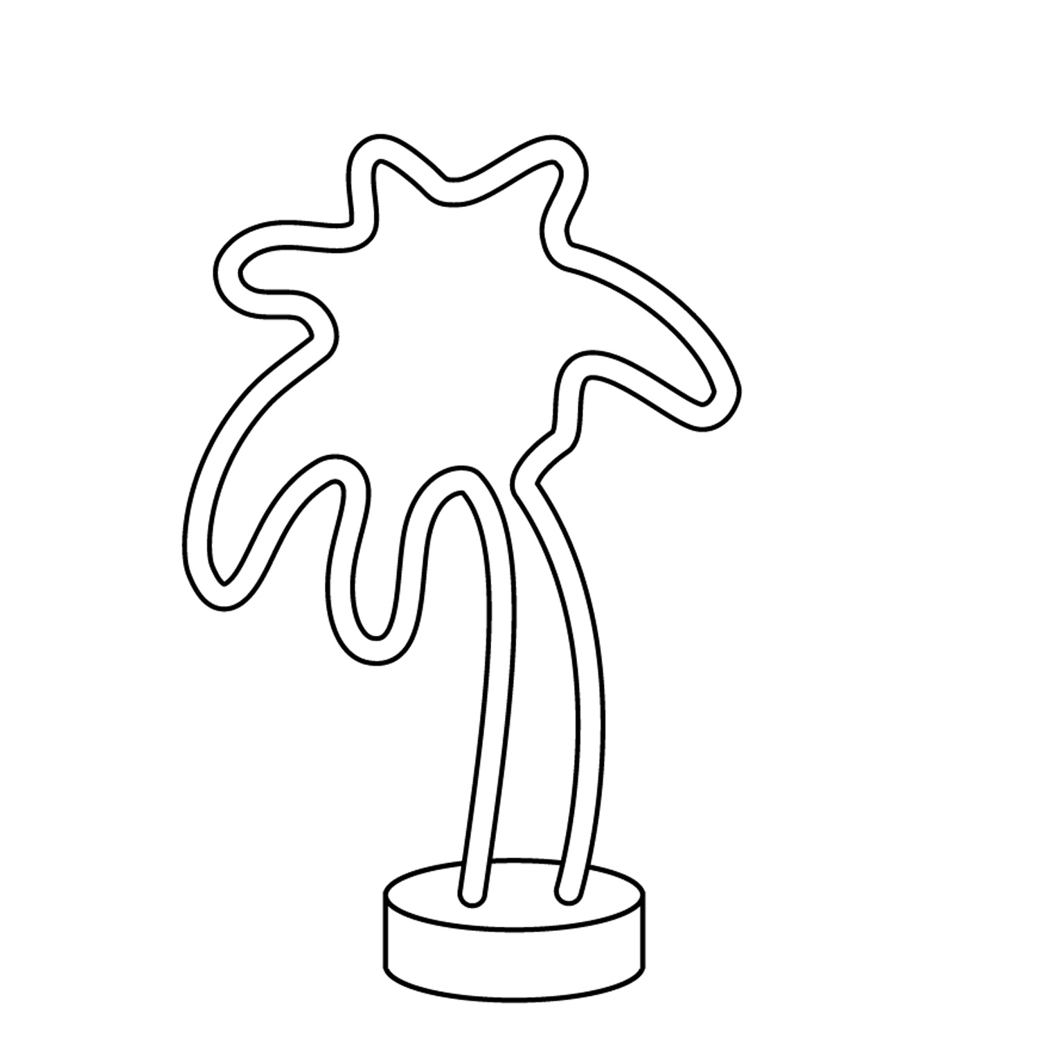 LED NEON Figur Palme - Dekoleuchte - H: 30cm - Batterie oder USB Betrieb - stehend - gelb/grün