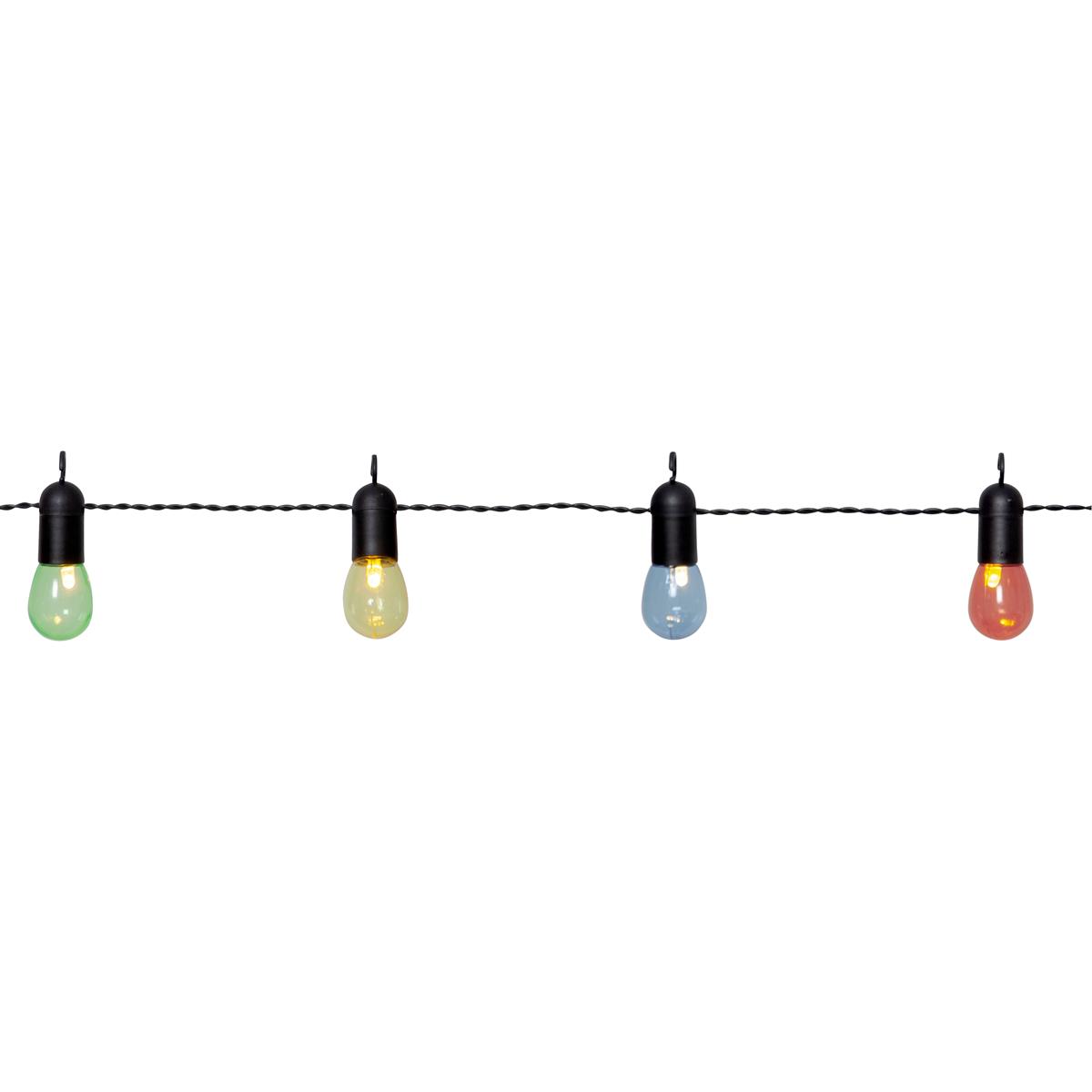 LED Partylichterkette - 16 kleine bunte Kugeln - L: 4,5m - schwarzes Kabel - outdoor
