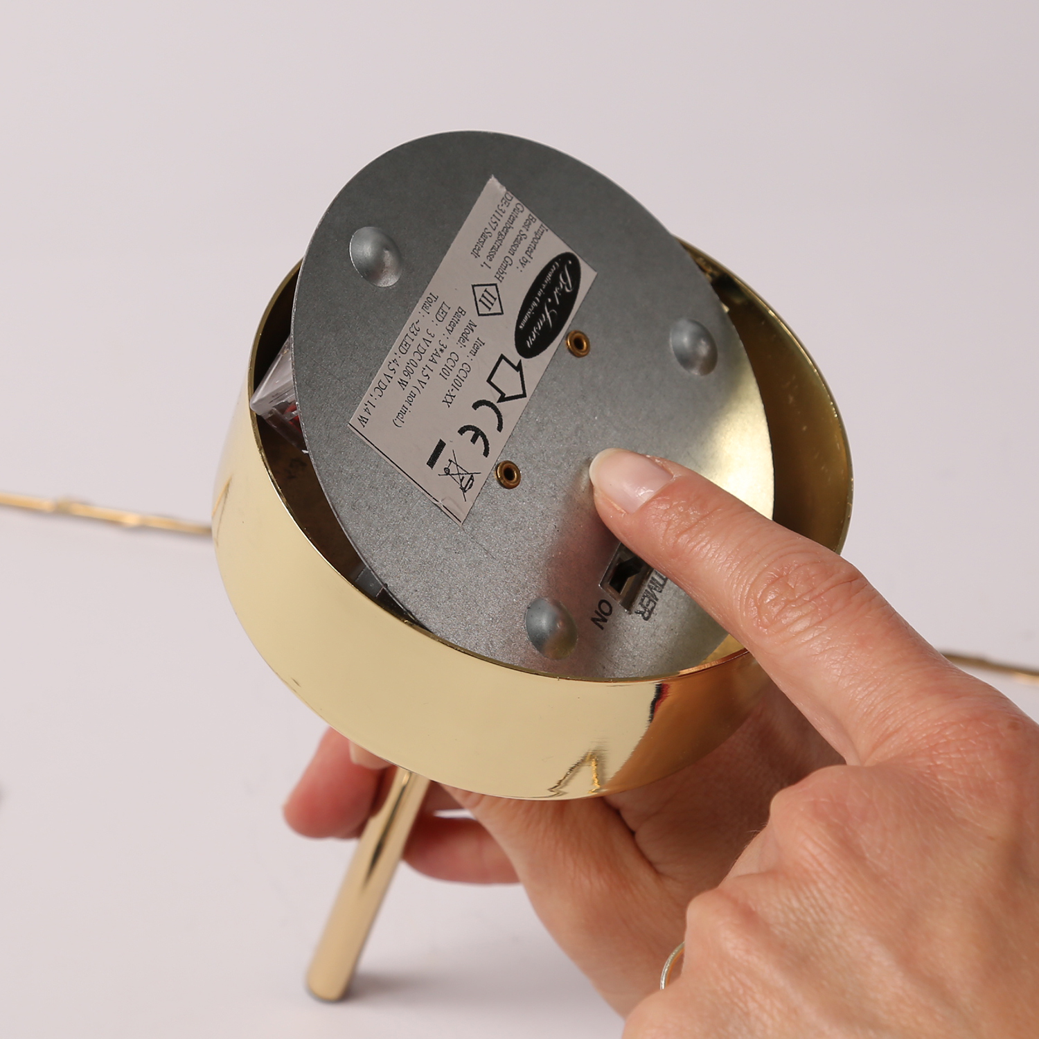 LED Dekoleuchte Herz/Stern - wechselbarer Aufsatz - H: 50cm - Batterie - Timmer - gold LED Dekoleuchte Herz/Stern - wechselbarer Aufsatz - H: 50cm - Batterie - Timmer - gold