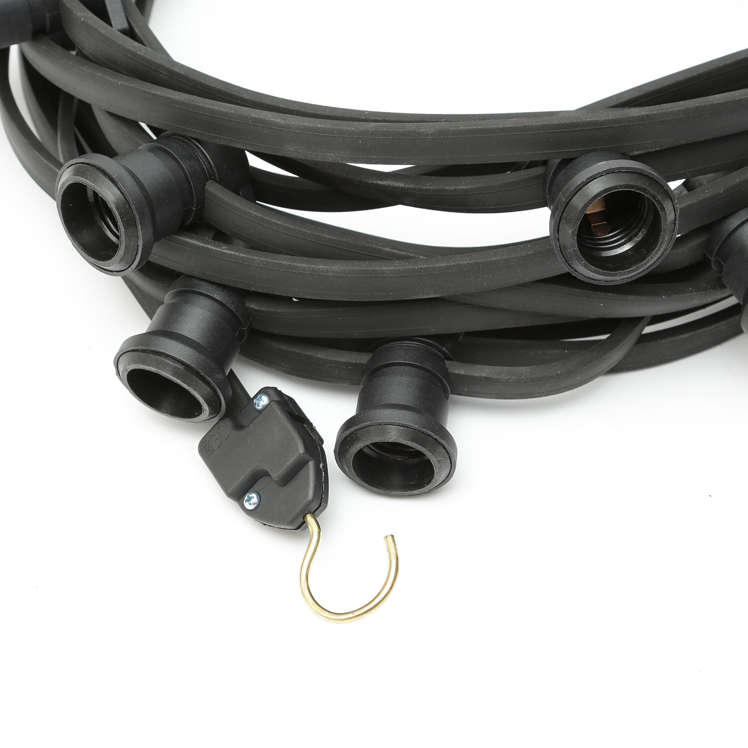 Illu-/Partylichterkette BLACKY 5m - Außenlichterkette schwarz - 5 x E27 Schraubfassung