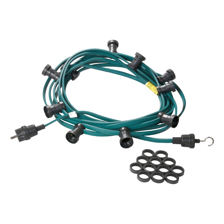 Illu-/Partylichterkette 10m - Außenlichterkette grün - Made in Germany - 20x dimmbares Leuchtmittel