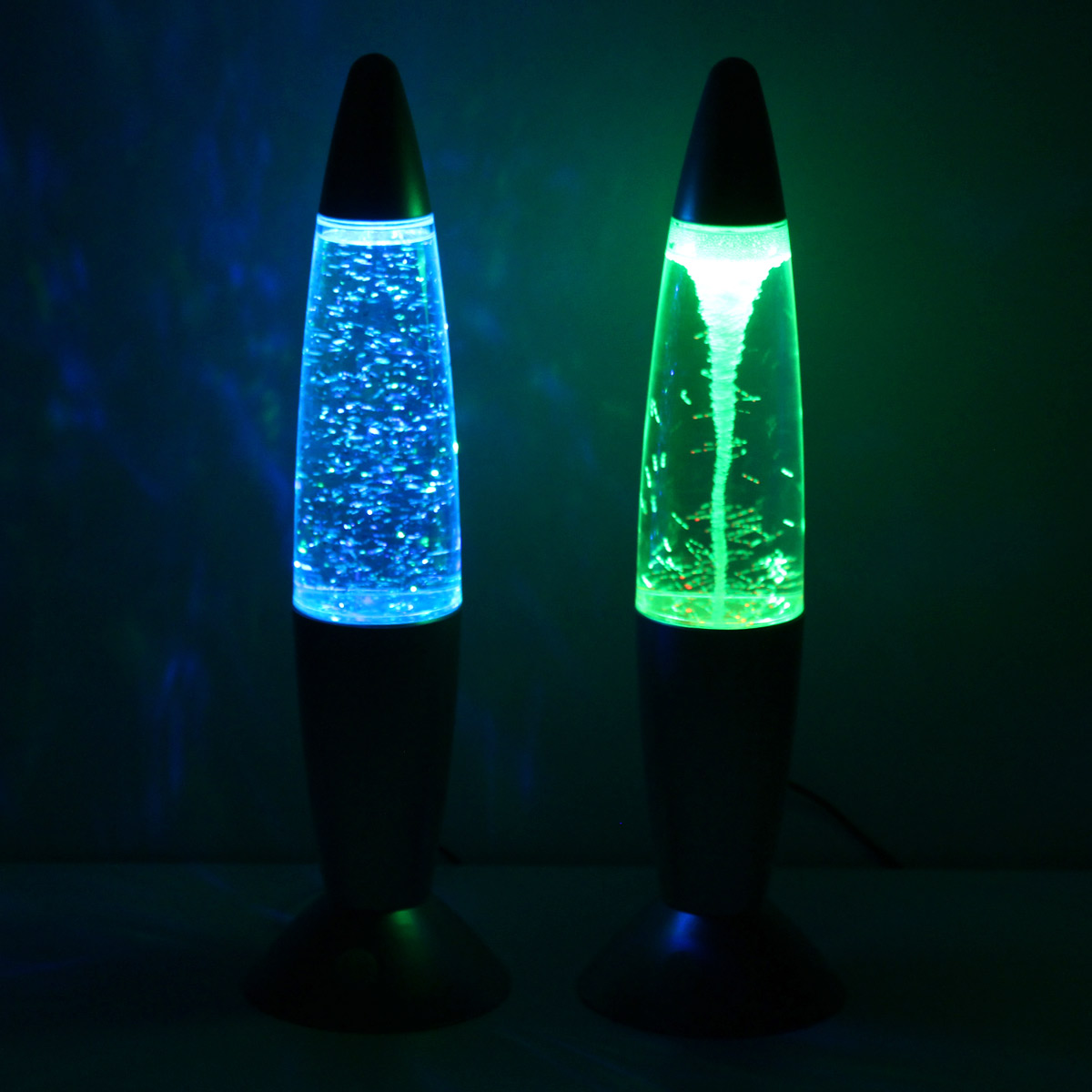 ROCKET LAMP - Lavampe - TORNADO RGB - Touchsensor - H: 36cm - silber - Wirbelnde Schneeflocken