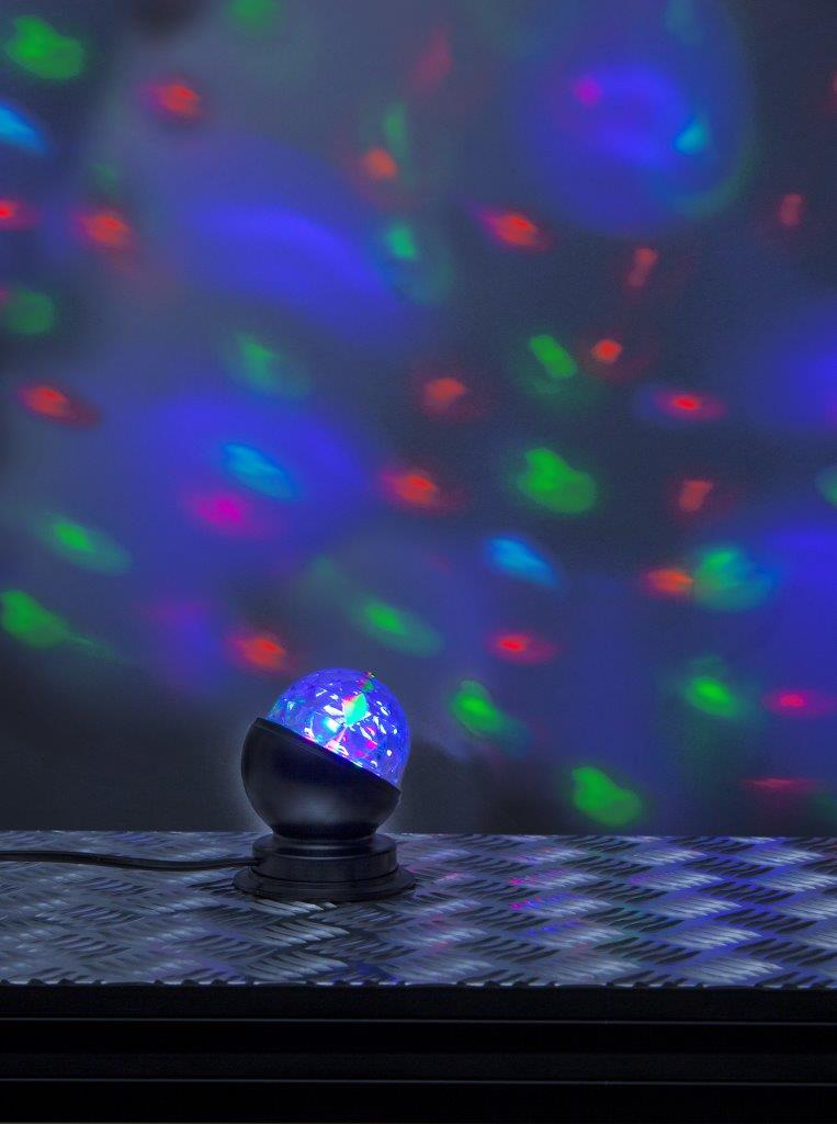 Partylampe - Discolampe - Lichteffekt - bunte Punkte an Decke und Wand - farbiger LED Lichteffekt mit Motor Partylampe - Discolampe - Lichteffekt - bunte Punkte an Decke und Wand - farbiger LED Lichteffekt mit Motor