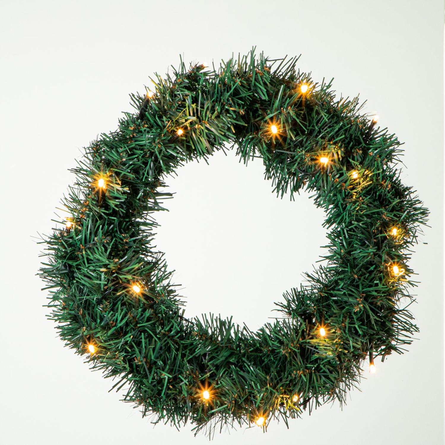 LED Weihnachtskranz - 20 LED und 2er Set Weihnachtsbaum - 30 warmweisse LED - D- 45cm - Innen - grün LED Weihnachtskranz - 20 LED und 2er Set Weihnachtsbaum - 30 warmweisse LED - D- 45cm - Innen - gruen