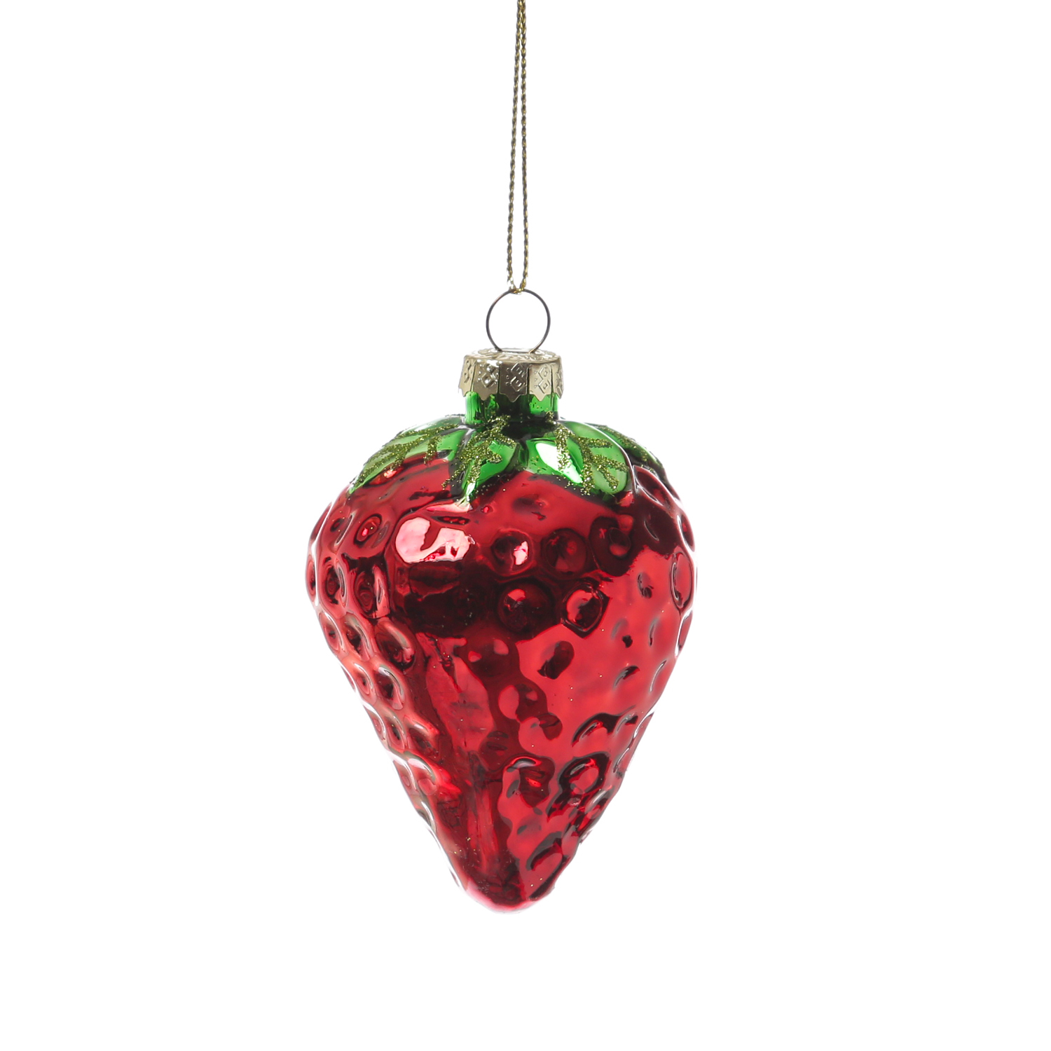 Weihnachtsbaumschmuck Ananas/Erdbeere - Glas - Christbaumschmuck - H: 12cm/9cm