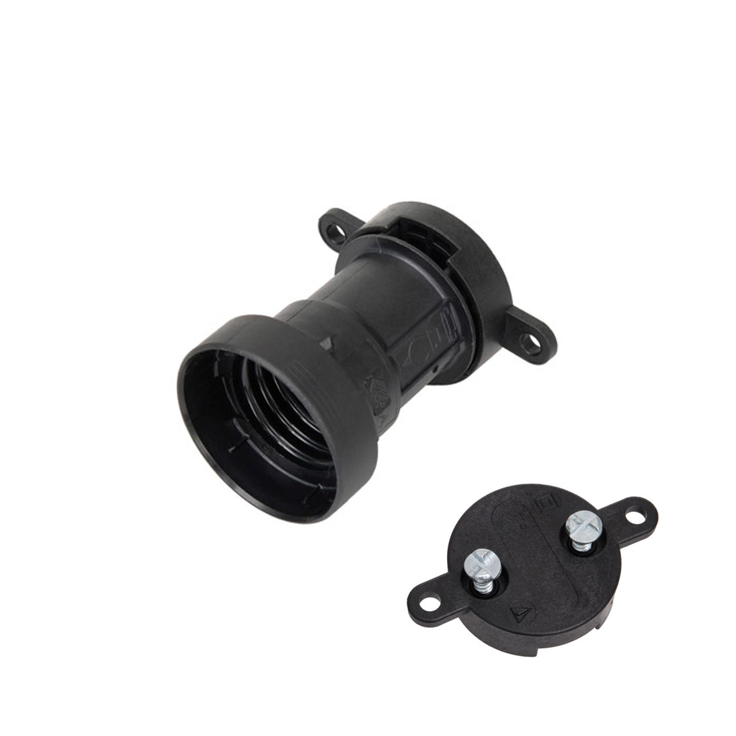 ILLU Montage Fassung E-27 Schraubgewinde - schwarz - max 40W für H05RNH2-F1,5 und 2,5