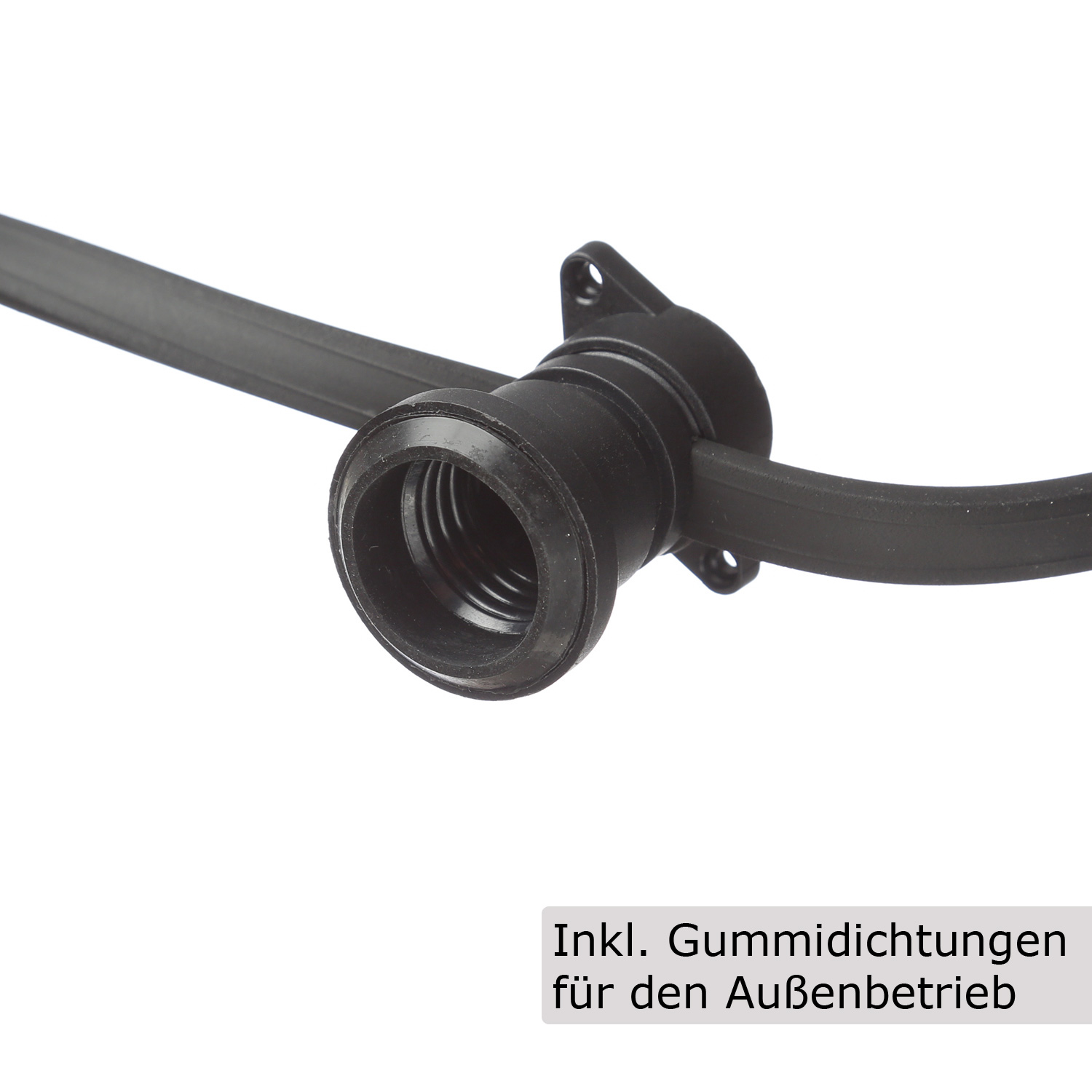 Illu-/Partylichterkette BLACKY 10m - Außenlichterkette schwarz - 10x E27 Schraubfassung