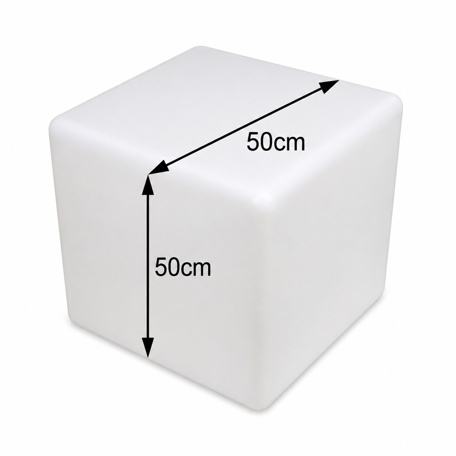 LED Würfel outdoor - Leuchtwürfel 50x50cm - E27 Fassung - warmweiße 1W LED