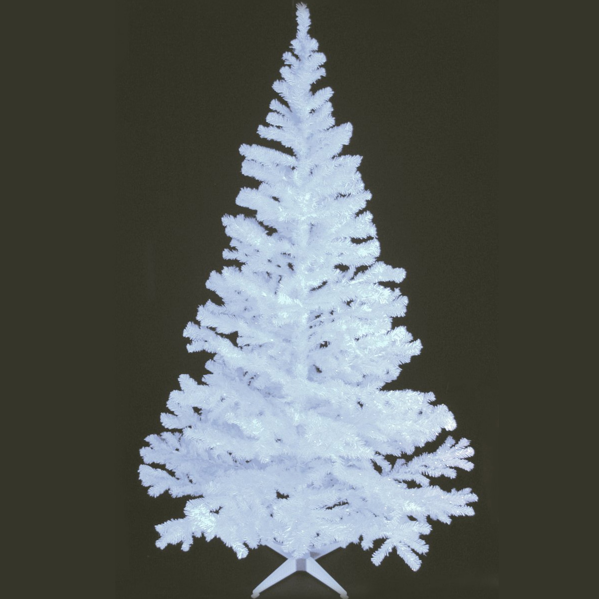 Tannenbaum UV glitzerweiß, 240cm - inkl. Ständer - unter Schwarzlicht leuchtend