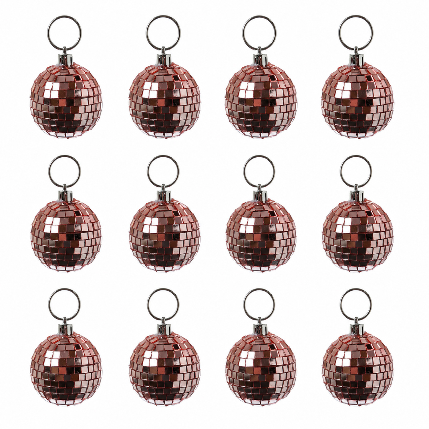 Spiegelkugel 5cm - Discokugel - Echtglas - 5x5mm Spiegel - DEKO Serie - kupfer - 12er Set