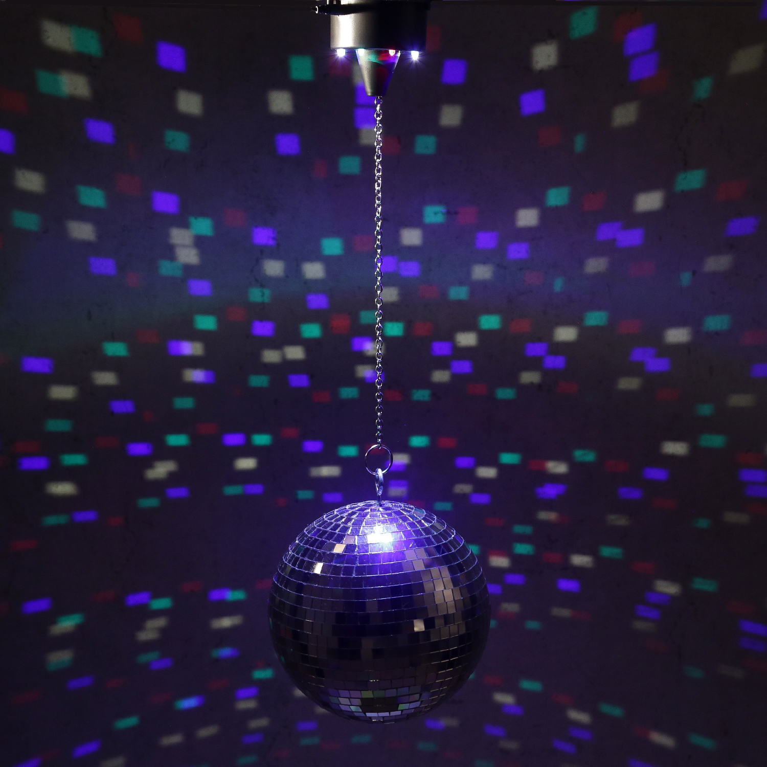 Spiegelkugel Motor mit bunten LED bis 20cm Discokugel-  MBM-203RGBW - Drehmotor Spiegelkugel Motor mit bunten LED bis 20cm Discokugel-  MBM-203RGBW - Drehmotor