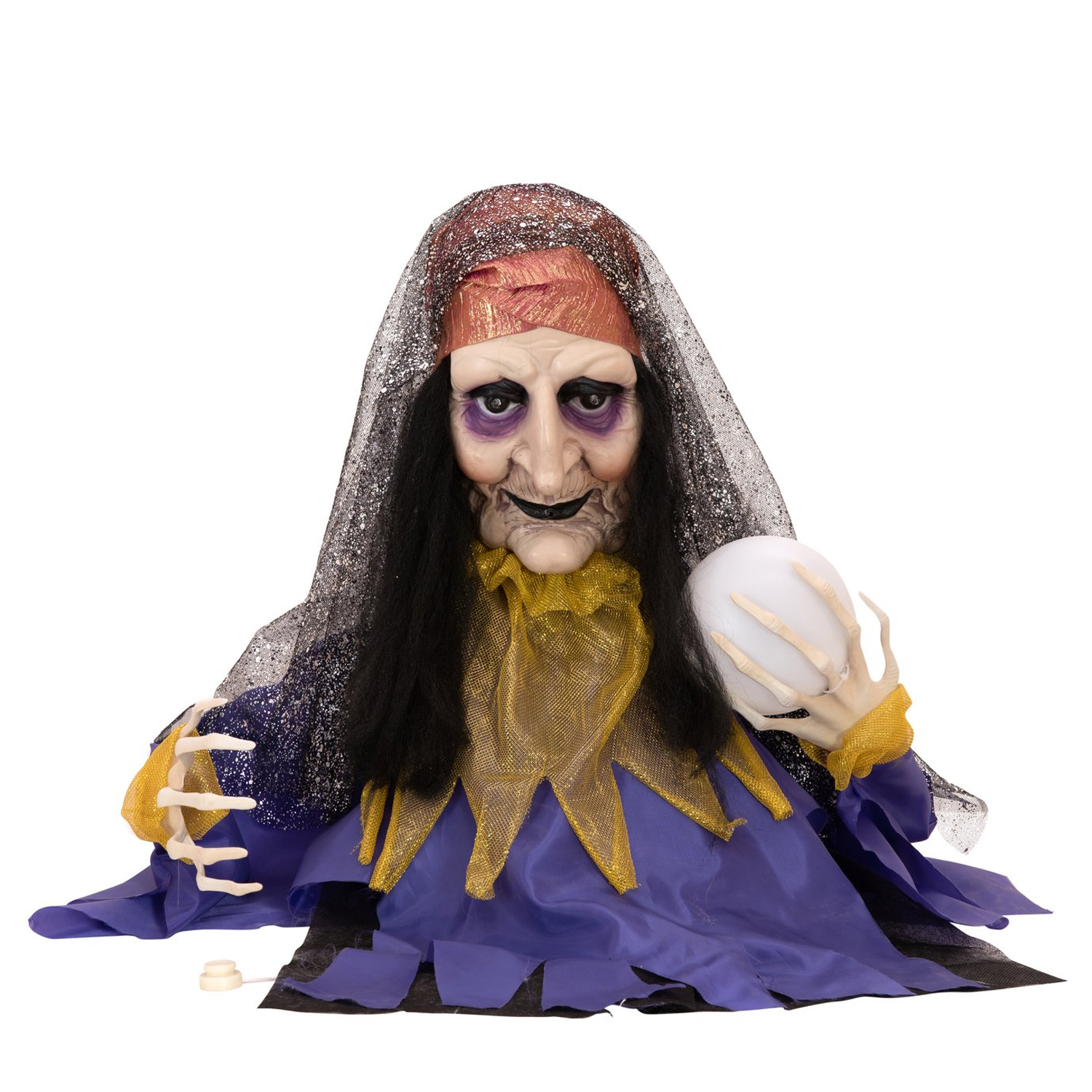 Halloween Figur Wahrsagerin, animiert 50cm - Bewegung, Licht, Geräusche Halloween Figur Wahrsagerin, animiert 50cm - Bewegung, Licht, Geräusche