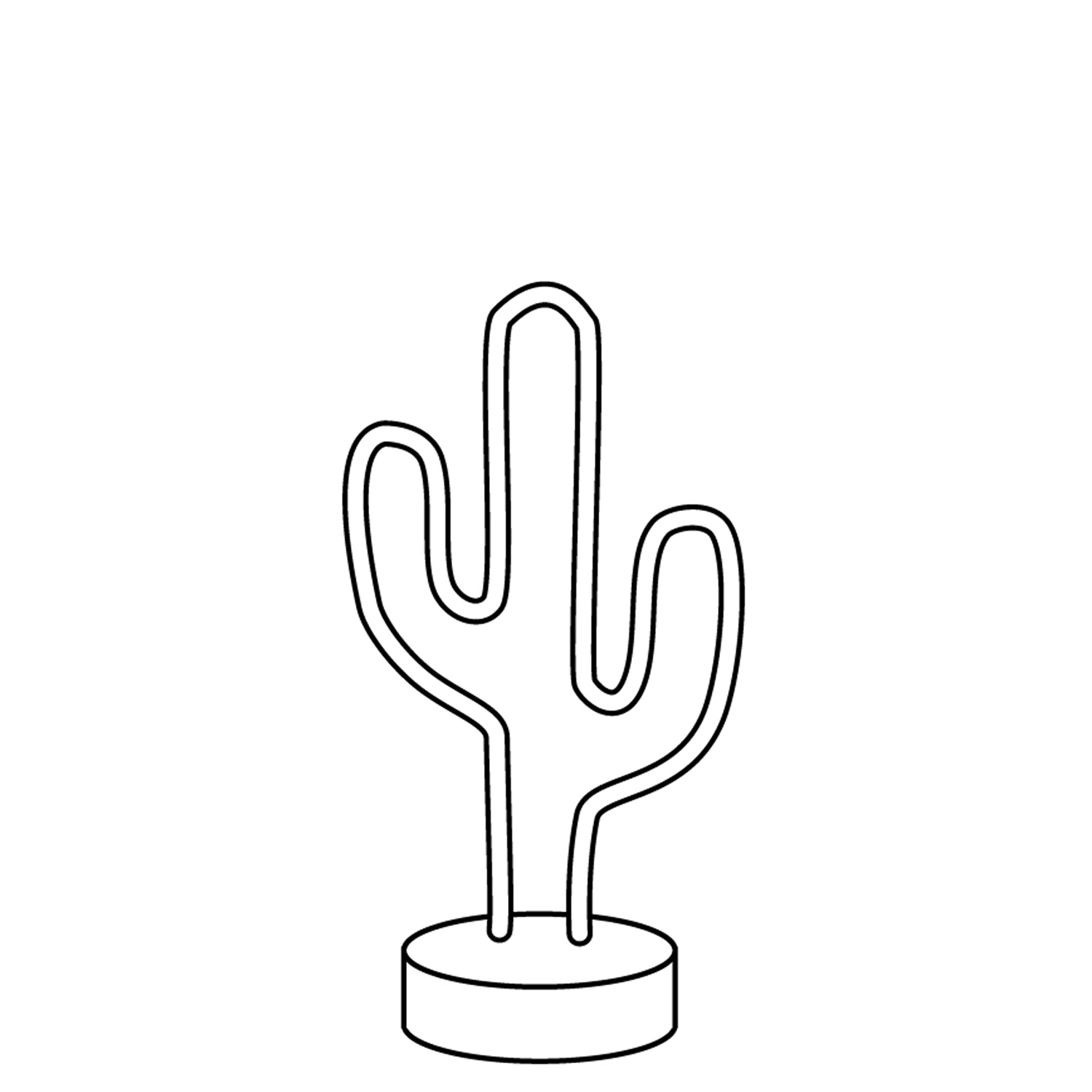 LED NEON Figur Kaktus - Dekoleuchte - H: 30cm - Batterie oder USB Betrieb - stehend - grün LED NEON Figur Kaktus - Dekoleuchte - H: 30cm - Batterie oder USB Betrieb - stehend - grün