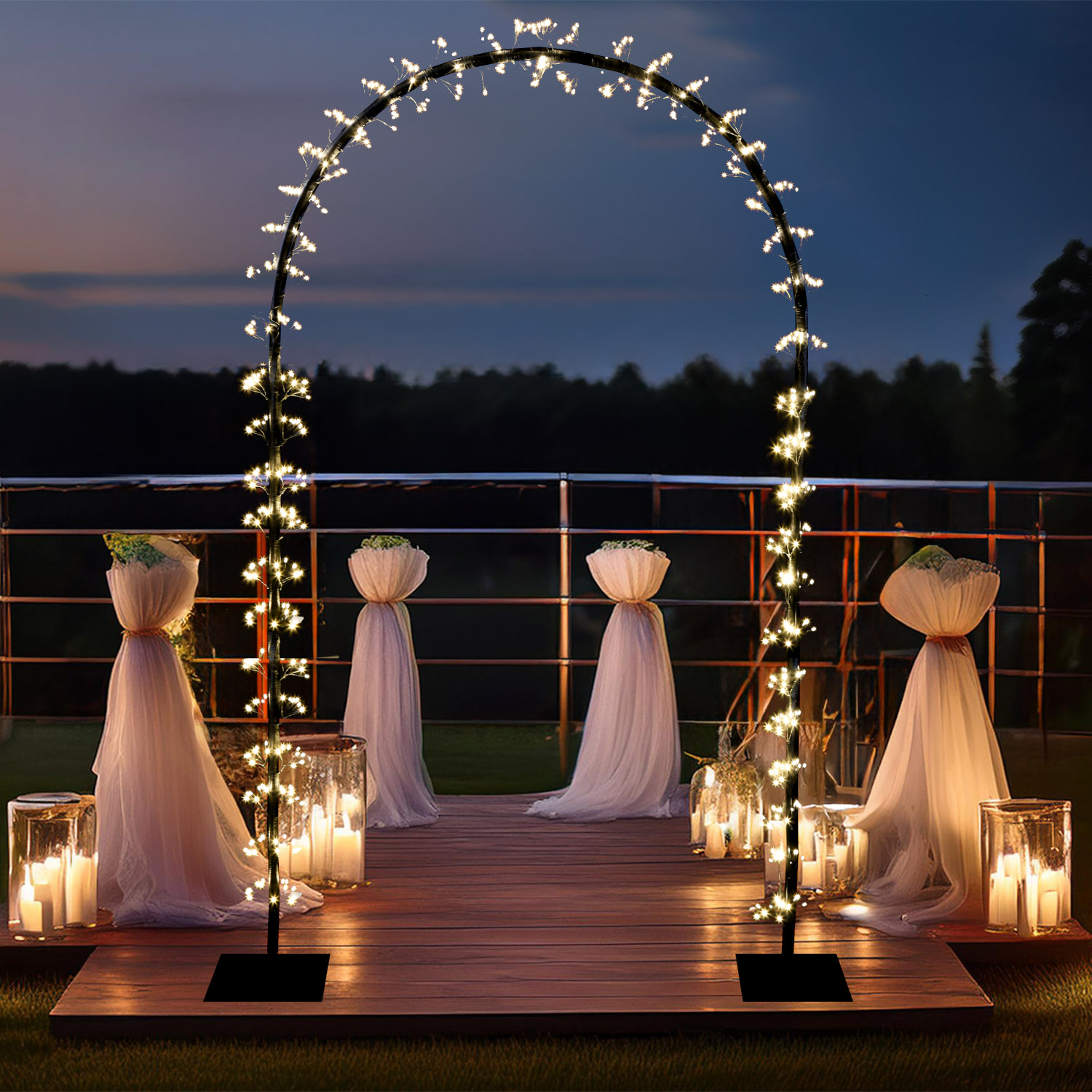 LED Türbogen - 768 warmweiße LED - H: 2,3m - B: 1,3m - 8 Funkt.- Timer - Außentrafo LED Türbogen - 768 warmweiße LED - H: 2,3m - B: 1,3m - 8 Funkt.- Timer - Außentrafo