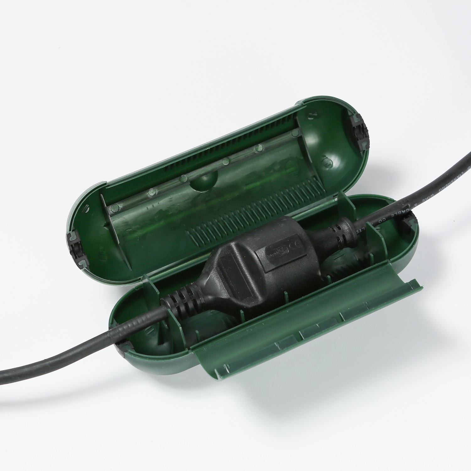 Kabelschutzdose, grün - zur Verlegung von Stromkabeln im Freien (Kabelbox) Kabelschutzdose, grün - zur Verlegung von Stromkabeln im Freien (Kabelbox)