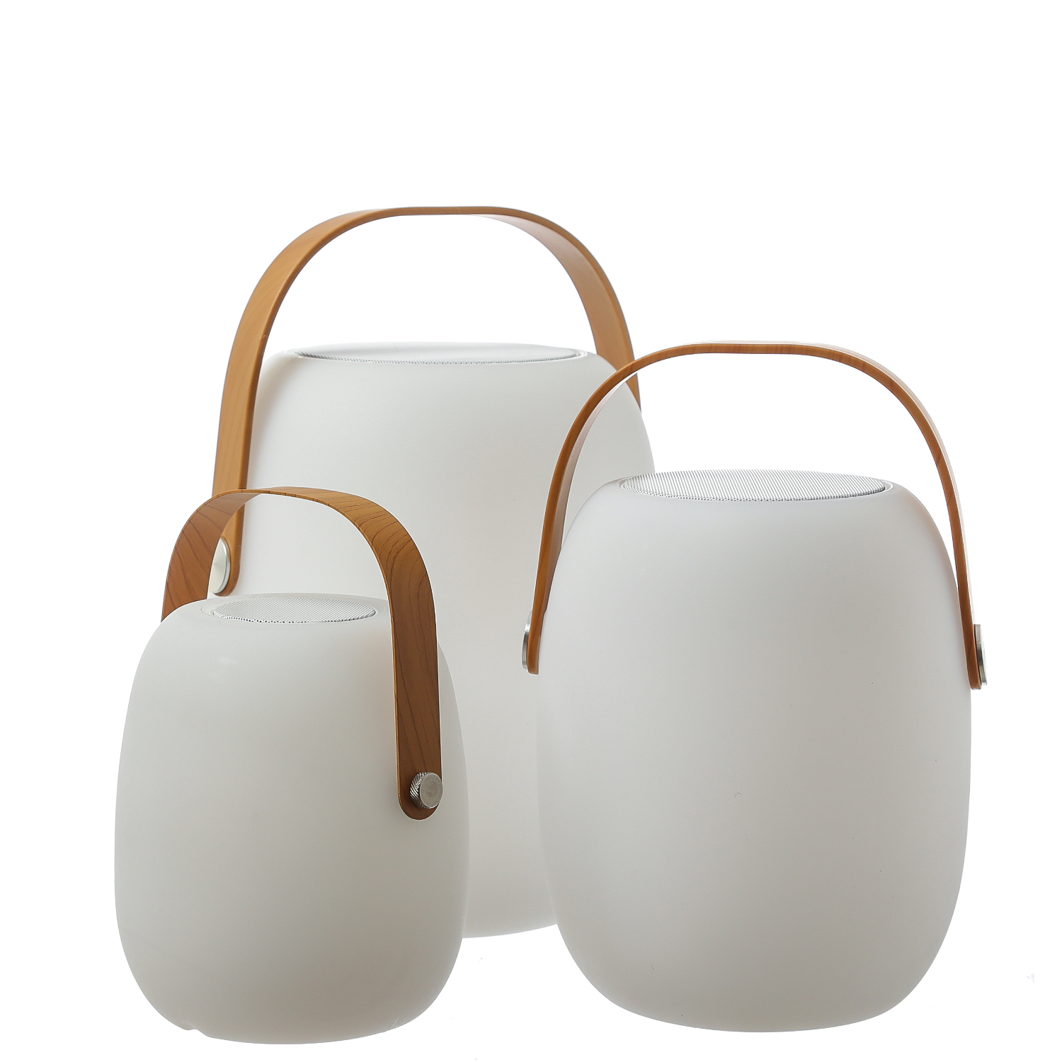 LED Tischleuchte mit Lautsprecher - Bluetooth - 6 warmweiße LED - H: 21cm - für Garten, Balkon LED Tischleuchte mit Lautsprecher - Bluetooth - 6 warmweiße LED - H: 21cm - für Garten, Balkon