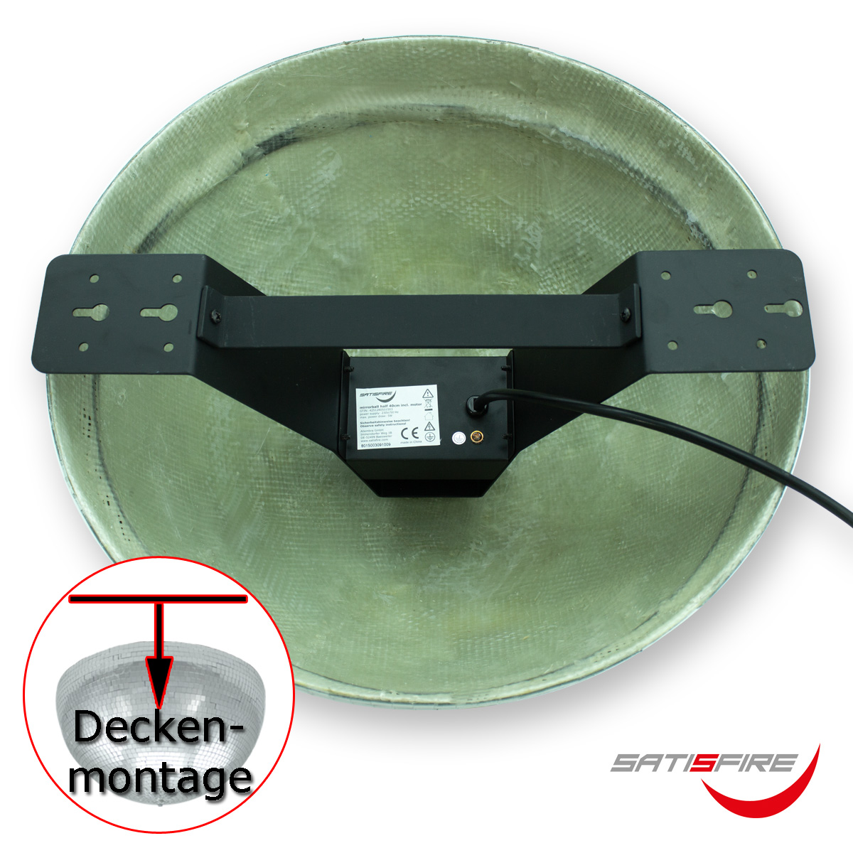 Spiegelkugel halb Halbkugel 40cm silber chrom- Diskokugel (Discokugel) Party Lichteffekt - Echtglas - mirrorball half safety silver chrome color Spiegelkugel halb Halbkugel 40cm silber chrom- Diskokugel (Discokugel) Party Lichteffekt - Echtglas - mirrorball half safety silver chrome color