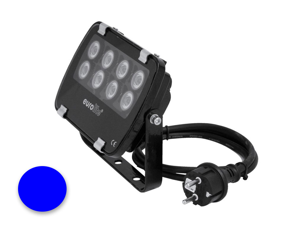 EUROLITE LED IP FL-8 | 30° | 8x1W | IP56 | blau - Fassandenstrahler - Flutlicht - Baumstrahler - Scheinwerfer