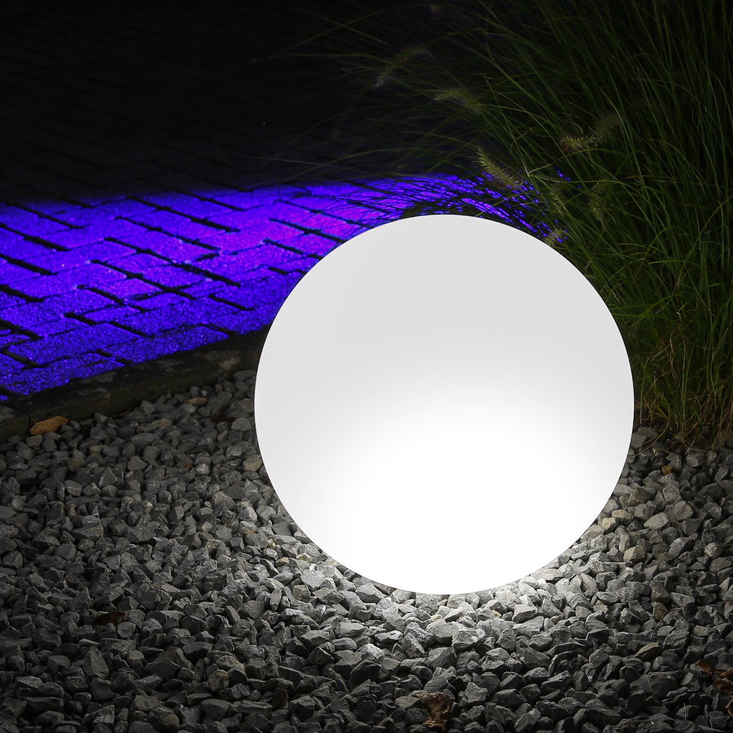 Leuchtobjekt outdoor KUGEL 30cm mit RGB LED Modul - Wireless Charging - Fernbedienung