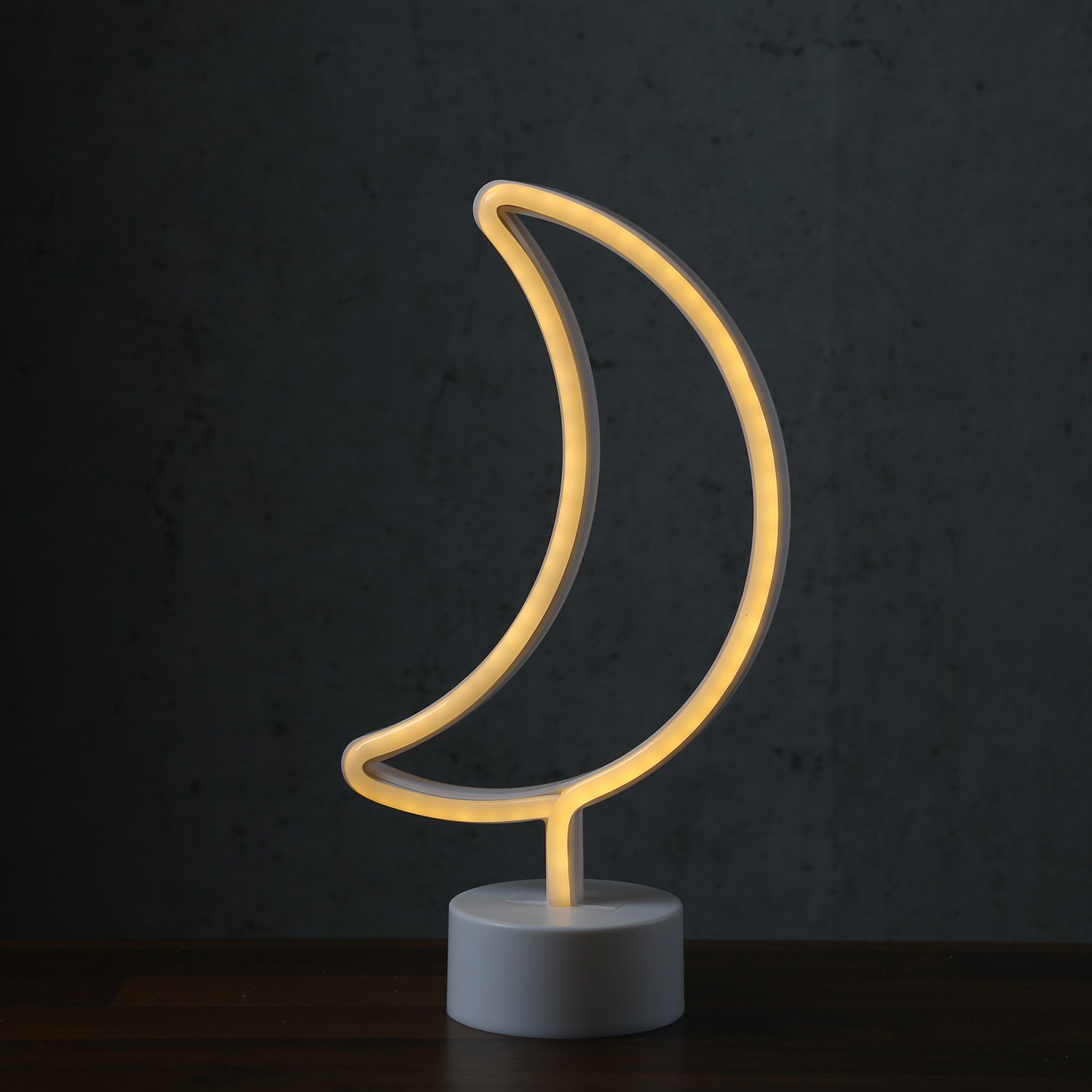 LED NEON Figur MOND - Dekoleuchte - H: 30cm - Batterie oder USB Betrieb - stehend - warmweiß LED NEON Figur MOND - Dekoleuchte - H: 30cm - Batterie oder USB Betrieb - stehend - warmweiß