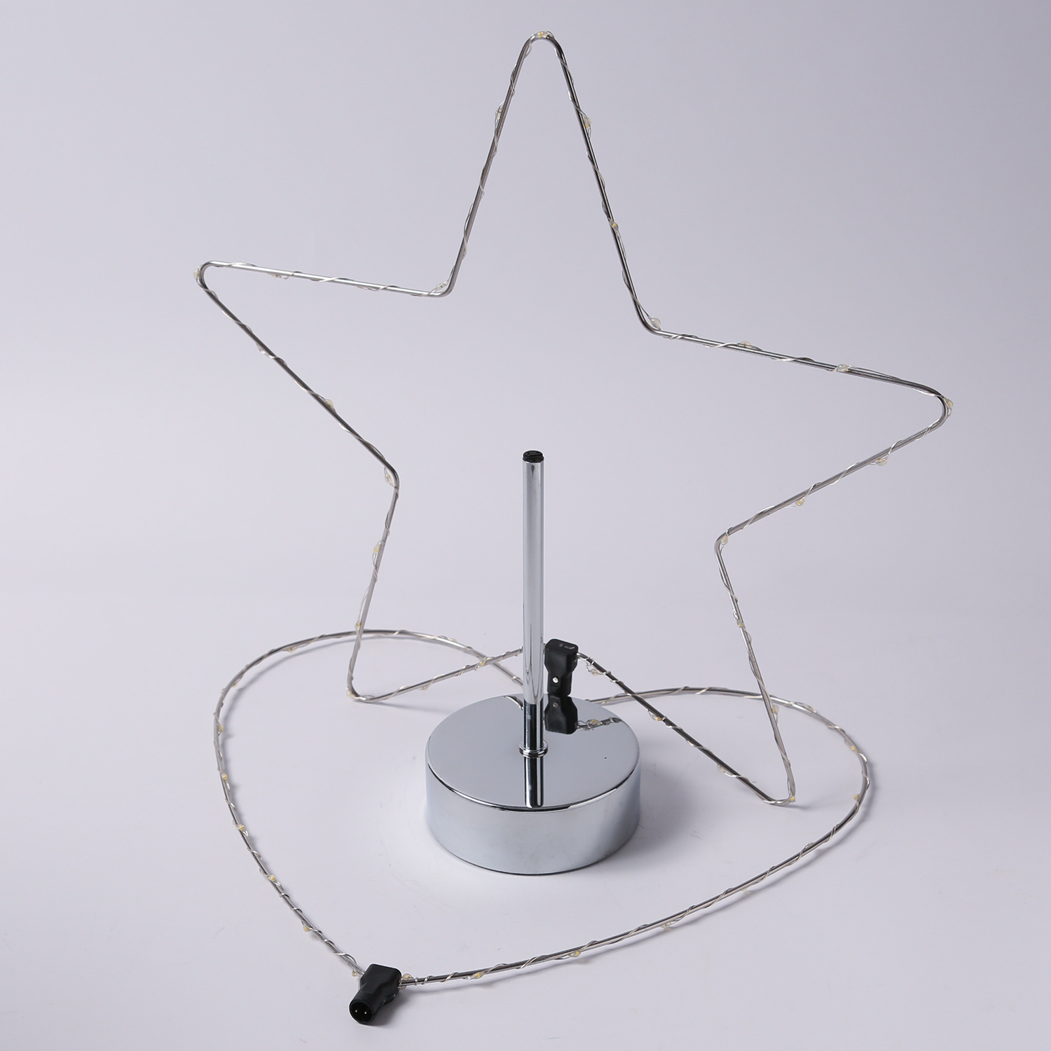 LED Dekoleuchte Herz/Stern - wechselbarer Aufsatz - H: 50cm - Batterie - Timmer - silber LED Dekoleuchte Herz/Stern - wechselbarer Aufsatz - H: 50cm - Batterie - Timmer - silber