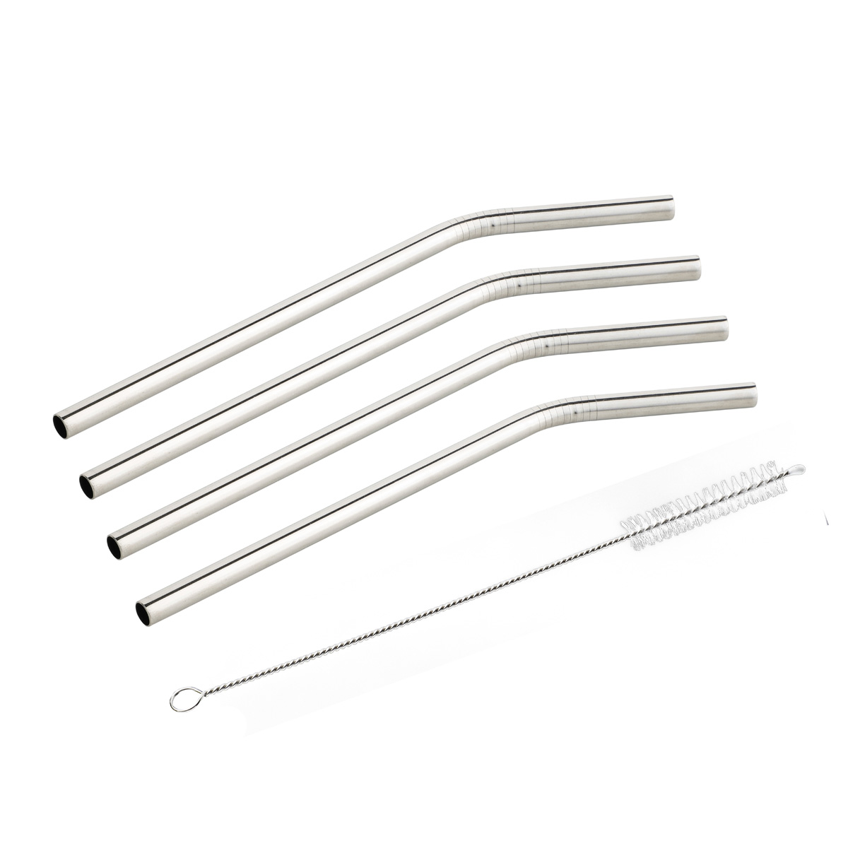 Trinkhalm - Edelstahl - Gebogen - L: 21,5cm, D: 0,8cm - 4er Set Trinkhalm - Edelstahl - Gebogen - L: 21,5cm, D: 0,8cm - 4er Set