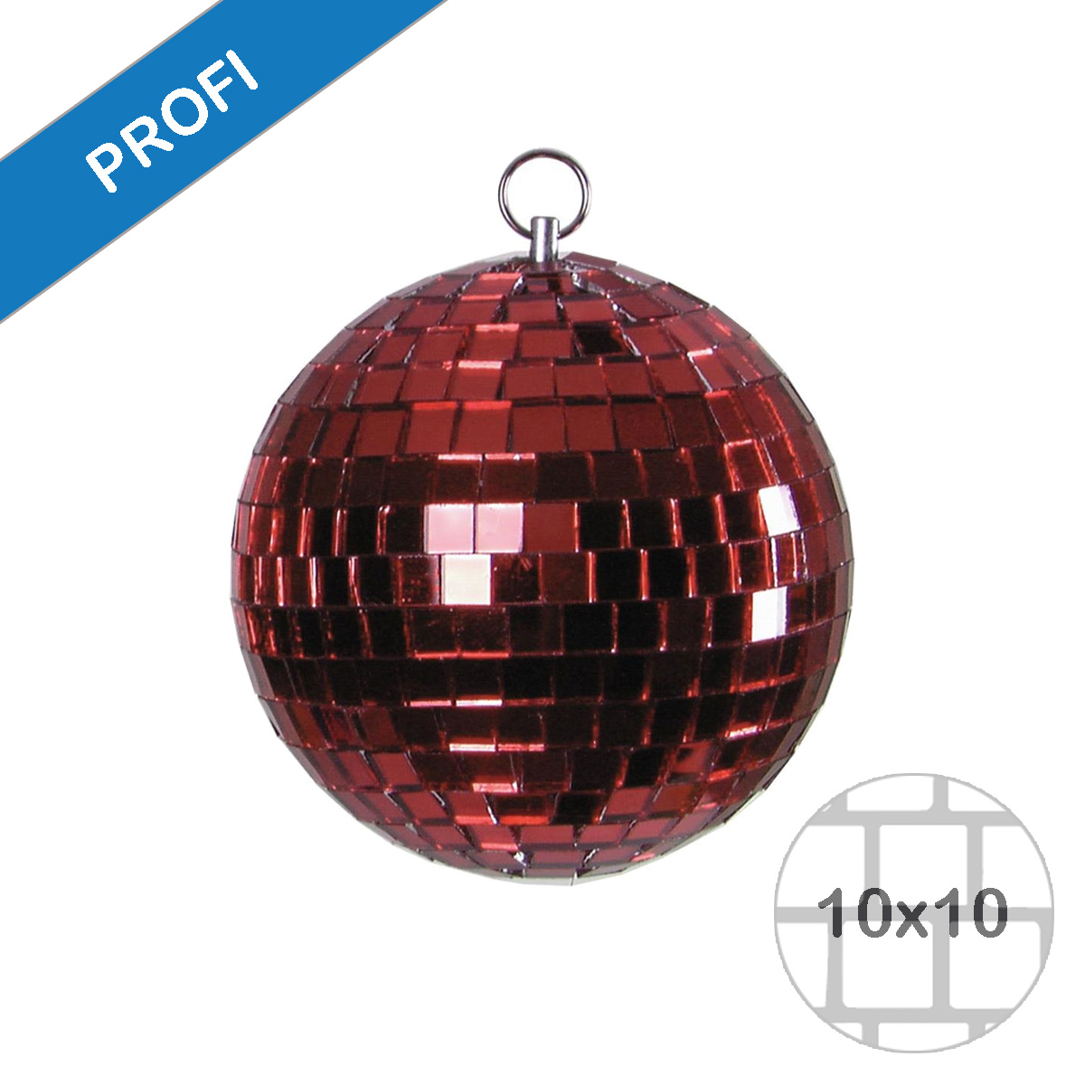 Spiegelkugel 20cm farbig rot- Diskokugel (Discokugel) zur Dekoration und Party- Echtglas - mirrorball rot