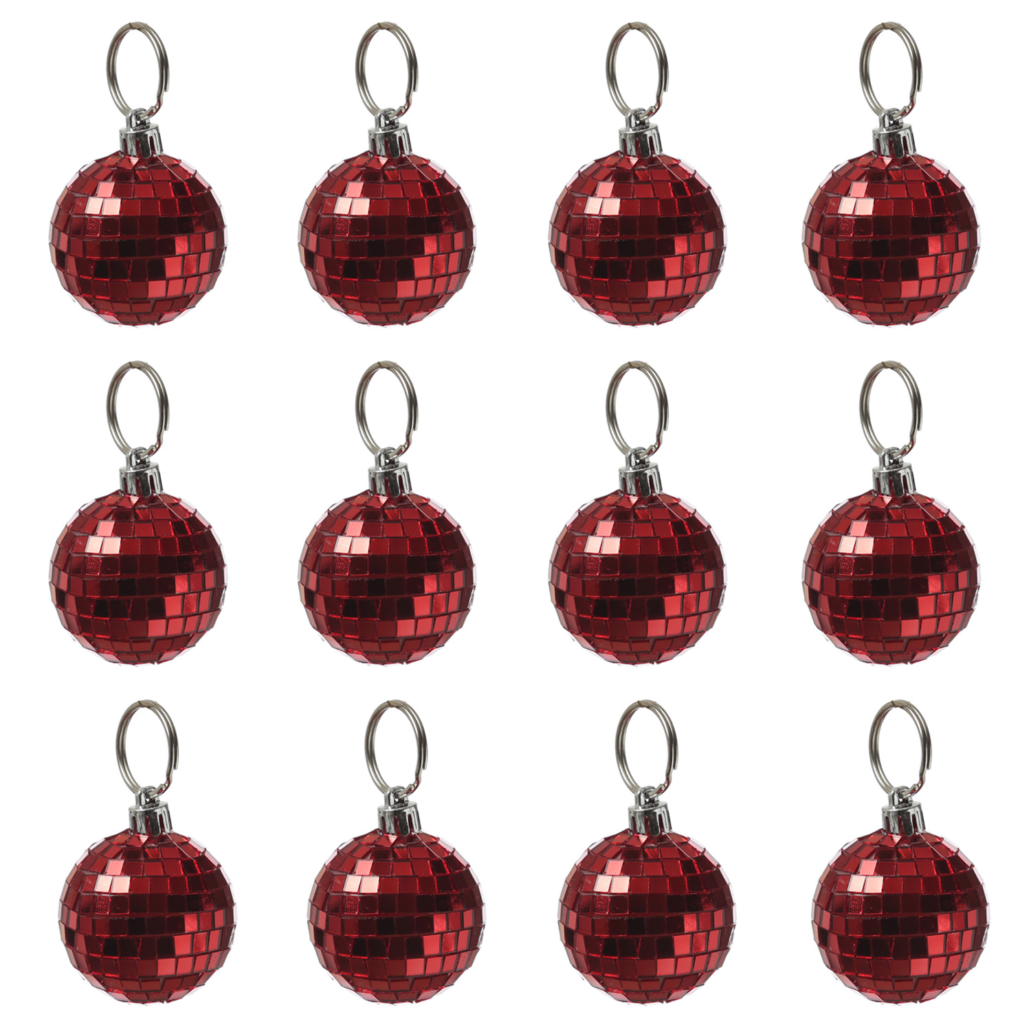 Spiegelkugel 5cm - Discokugel - Echtglas - 5x5mm Spiegel - DEKO Serie - rot - 12er Set Spiegelkugel 5cm - Discokugel - Echtglas - 5x5mm Spiegel - DEKO Serie - rot - 12er Set