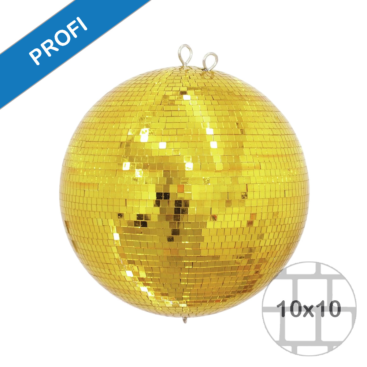 Spiegelkugel 30cm farbig gold- Diskokugel (Discokugel) Party Lichteffekt - Echtglas - mirrorball gold color
