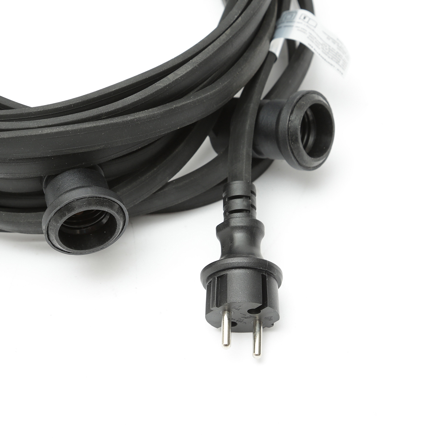 Illu-/Partylichterkette BLACKY 40m - Außenlichterkette schwarz - 40x E27 Schraubfassung