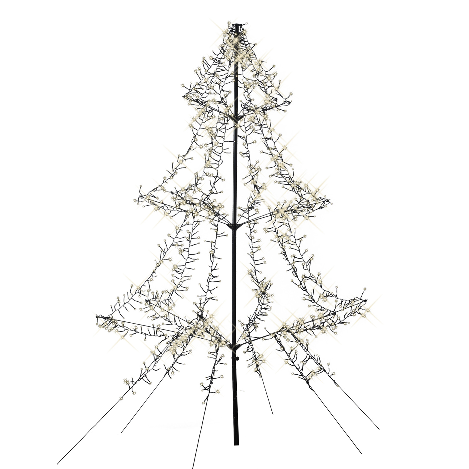 LED Outdoor Weihnachtsbaum - 1200 warmweiße LED - H: 2m - Dimmer - Timer - aufklappbar - schwarz LED Outdoor Weihnachtsbaum - 1200 warmweiße LED - H: 2m - Dimmer - Timer - aufklappbar - schwarz
