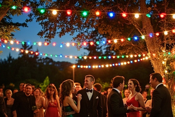 Illu-/Partylichterkette 5m - Außenlichterkette schwarz - Made in Germany 5x bunte LED Kugellampen Illu-/Partylichterkette 5m - Außenlichterkette schwarz - Made in Germany 5x bunte LED Kugellampen