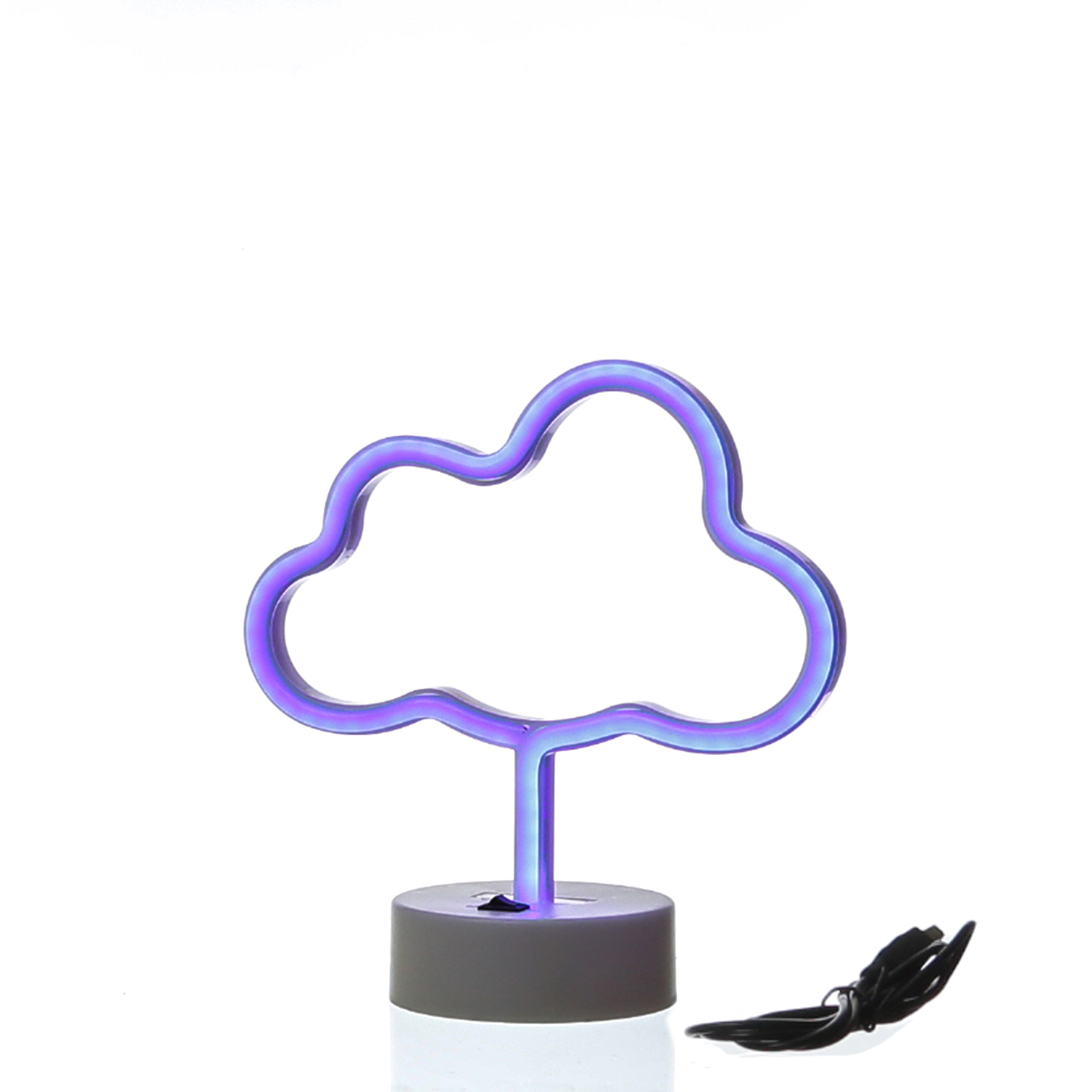 LED NEON Figur WOLKE 7 - Neon Schild - H: 23cm - Batterie oder USB Betrieb - stehend - blau LED NEON Figur WOLKE 7 - Neon Schild - H: 23cm - Batterie oder USB Betrieb - stehend - blau
