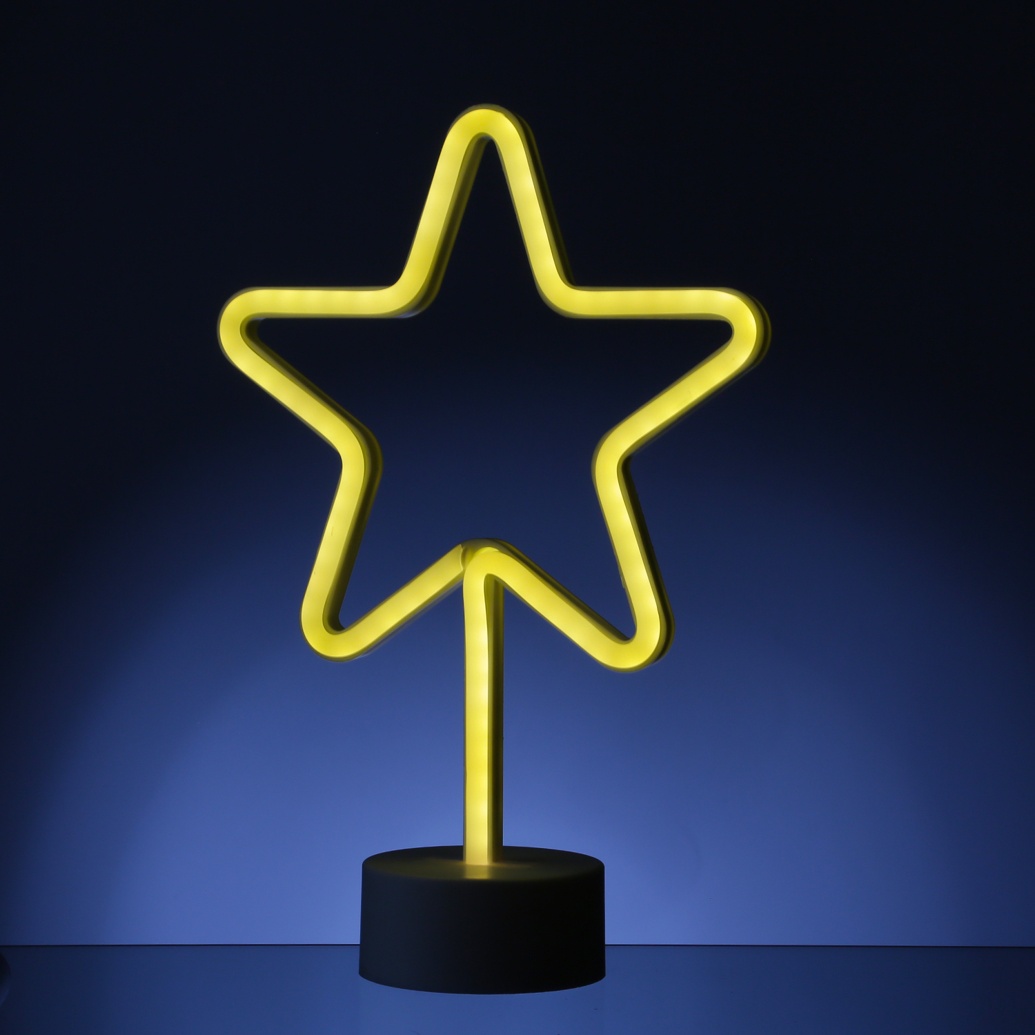 LED NEON Figur STERN - Dekoleuchte - H- 30cm - Batterie oder USB Betrieb - stehend - warmweiss