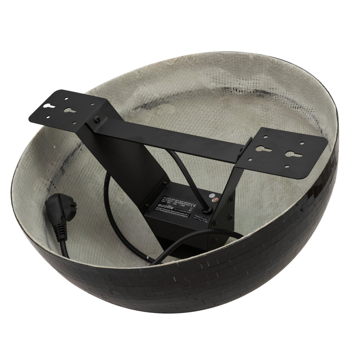 Spiegelkugel halb schwarz 50cm - für Deckenmontage - Diskokugel Echtglas - 10x10mm Spiegel - PROFI Spiegelkugel halb schwarz 50cm - für Deckenmontage - Diskokugel Echtglas - 10x10mm Spiegel - PROFI