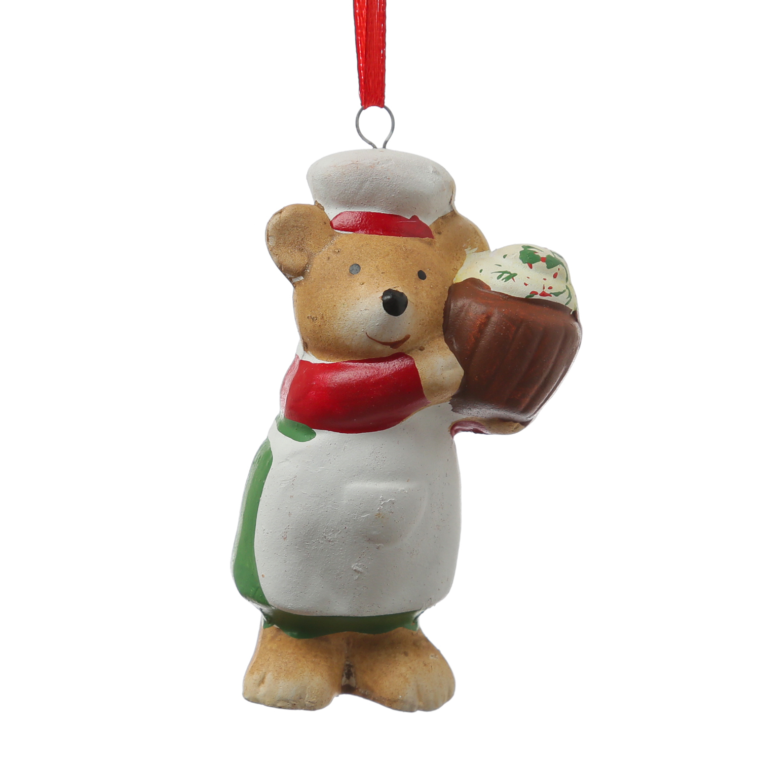 Weihnachtsbaumschmuck Maus mit Törtchen - Christbaumschmuck - Polyresin - H: 8cm