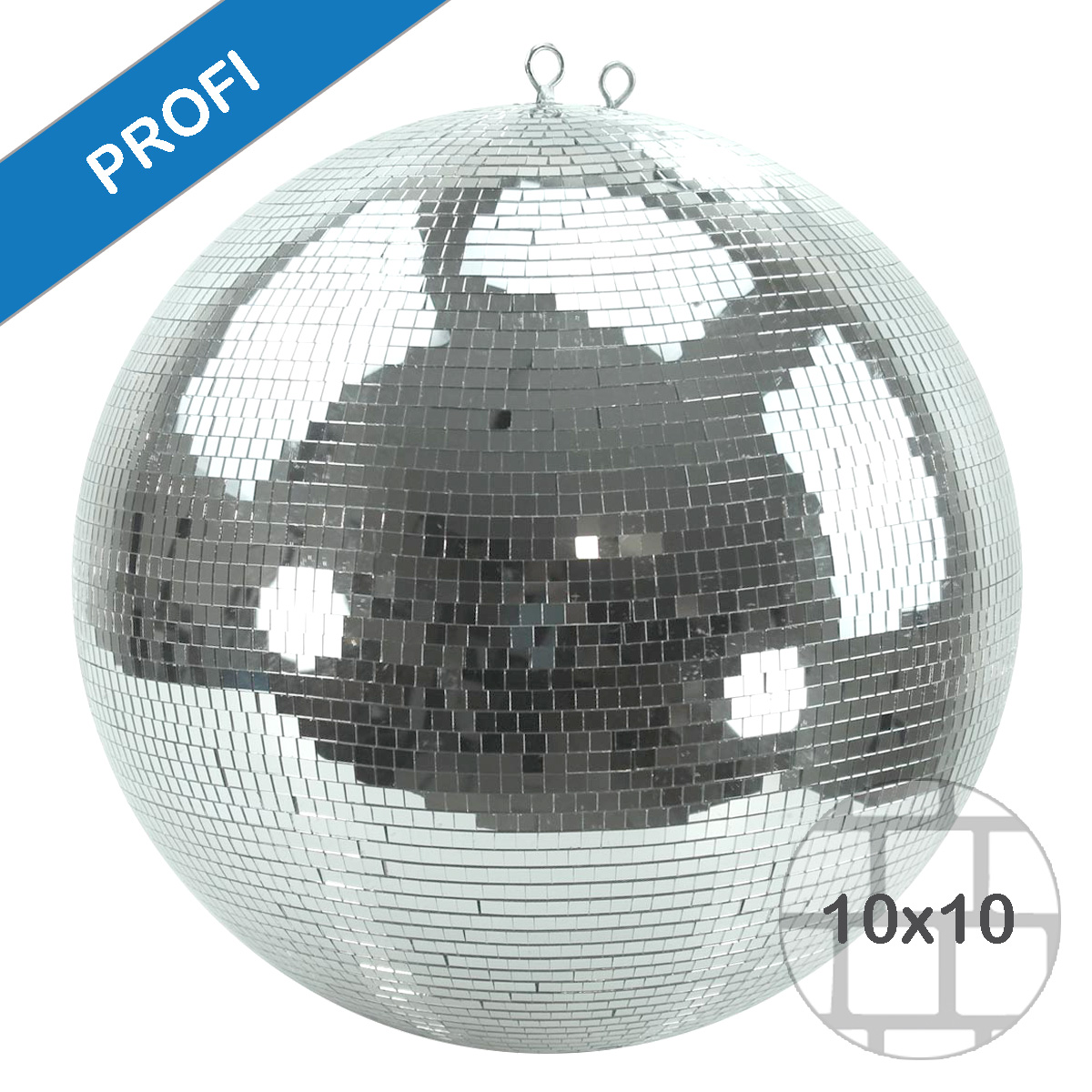 Spiegelkugel 75cm silber chrom- Diskokugel (Discokugel) Party Lichteffekt - Echtglas - mirrorball safety silver chrome color
