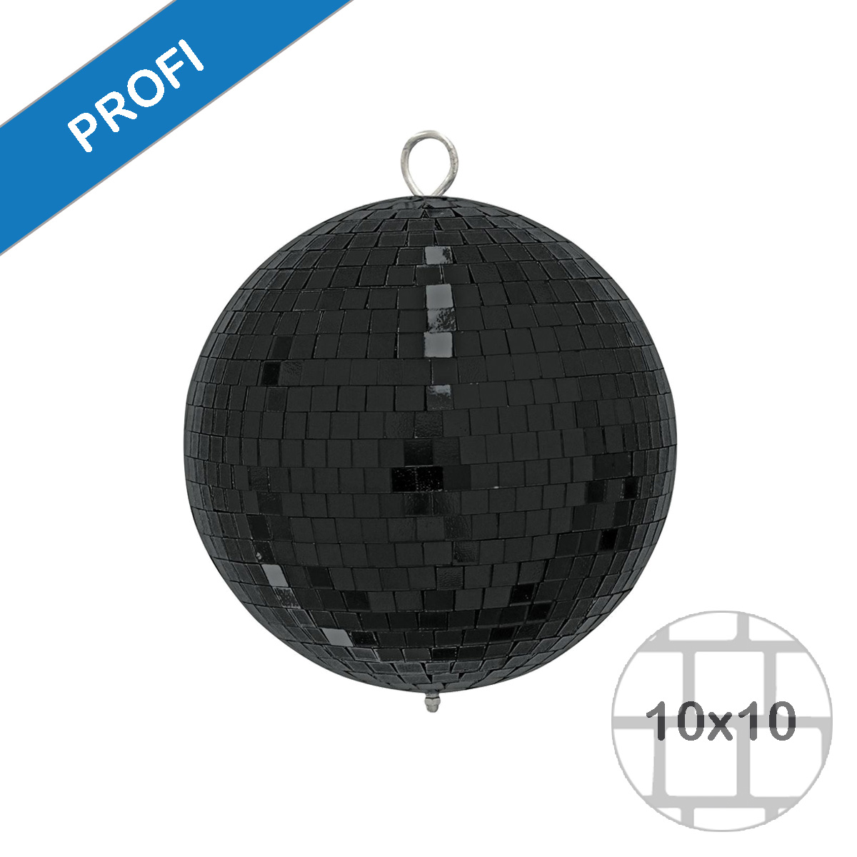 Spiegelkugel 20cm farbig schwarz- Diskokugel (Discokugel) zur Dekoration und Party- Echtglas - mirrorball black colored