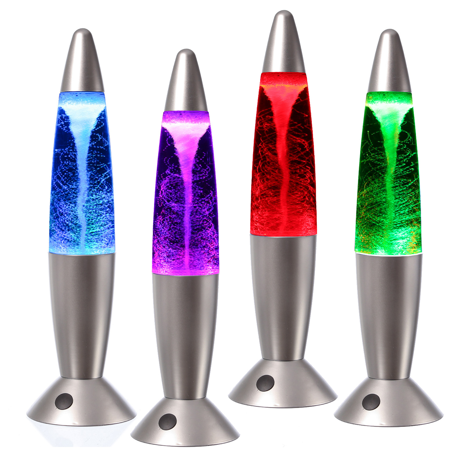 ROCKET LAMP - Lavampe - TORNADO RGB - Touchsensor - H: 36cm - silber - Wirbelnde Schneeflocken ROCKET LAMP - Lavampe - TORNADO RGB - Touchsensor - H: 36cm - silber - Wirbelnde Schneeflocken