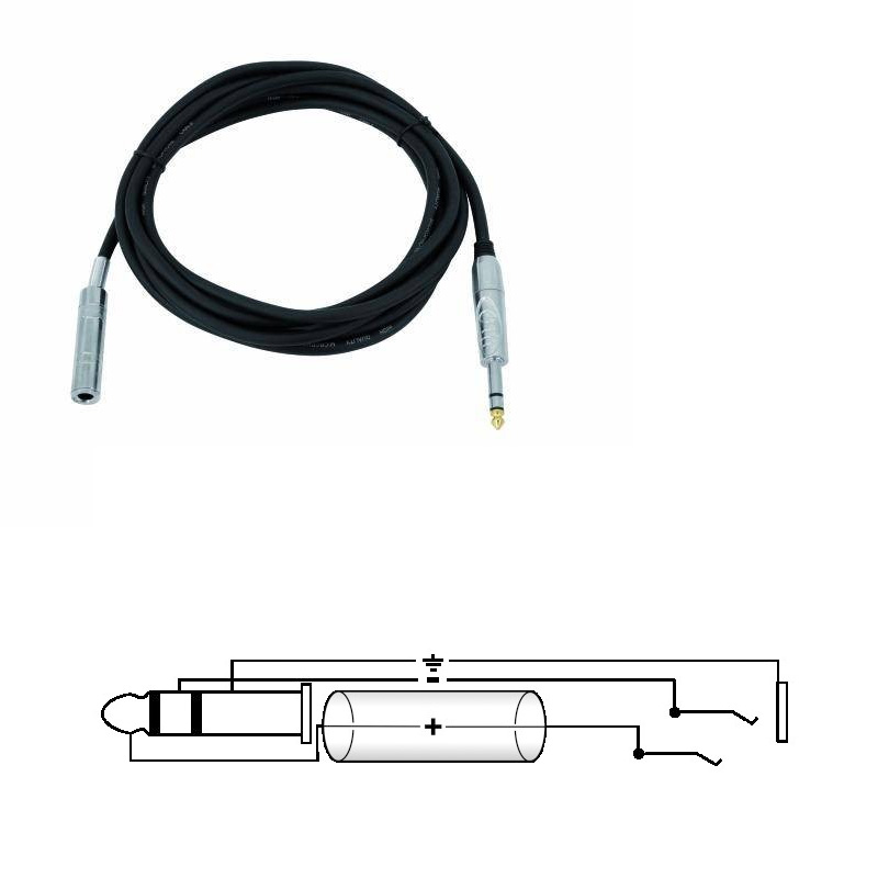 Audio-Kabel - Klinke Female (6,35mm/Stereo) / Klinke Male (6,35mm/Stereo) - 6,00m Audio-Kabel - Klinke Female (6,35mm/Stereo) / Klinke Male (6,35mm/Stereo) - 6,00m