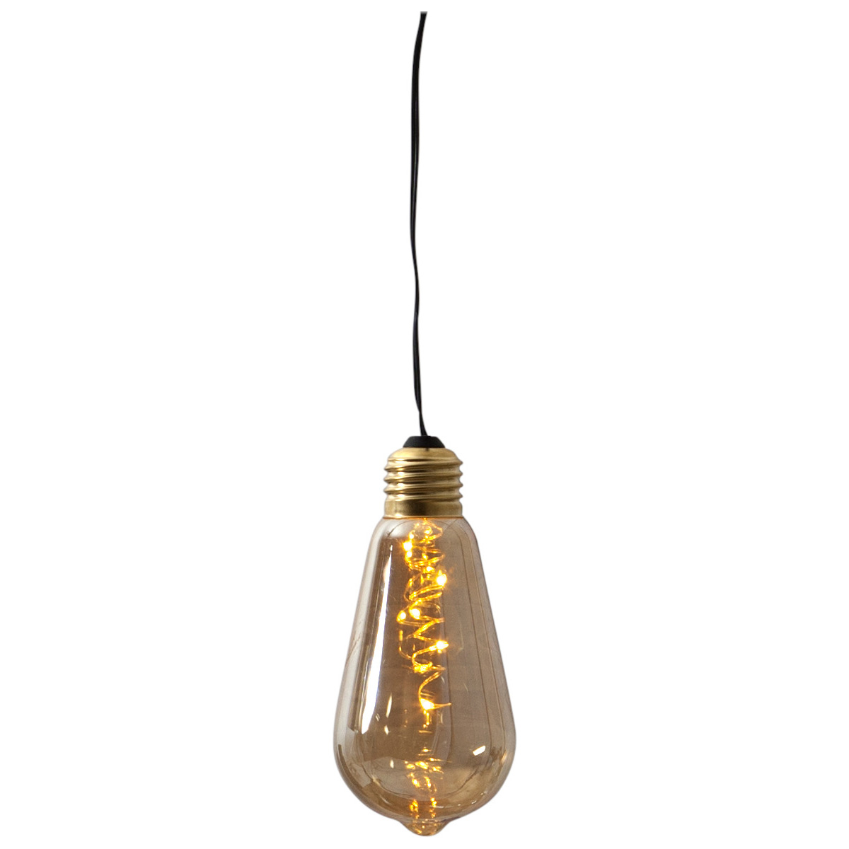 LED Dekoleuchte Glow - 5 warmweiße LED in amber Glühbirne - H: 13cm - D: 6cm - Batterie - Timer