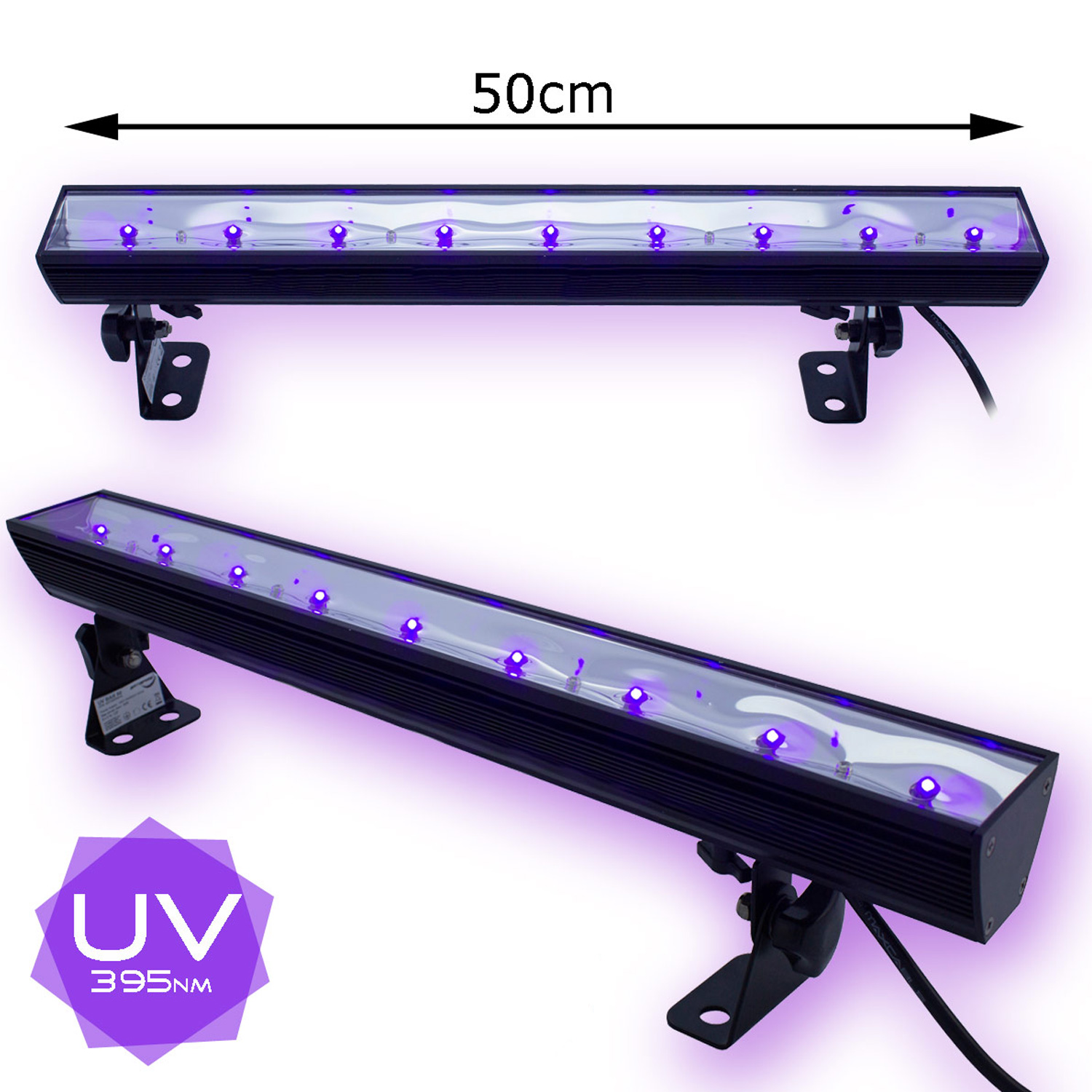 UV50LED BAR - 9x3W Schwarzlicht Bar - Metallgehäuse schwenkbar - SATISFIRE UV50LED BAR - 9x3W Schwarzlicht Bar - Metallgehäuse schwenkbar - SATISFIRE