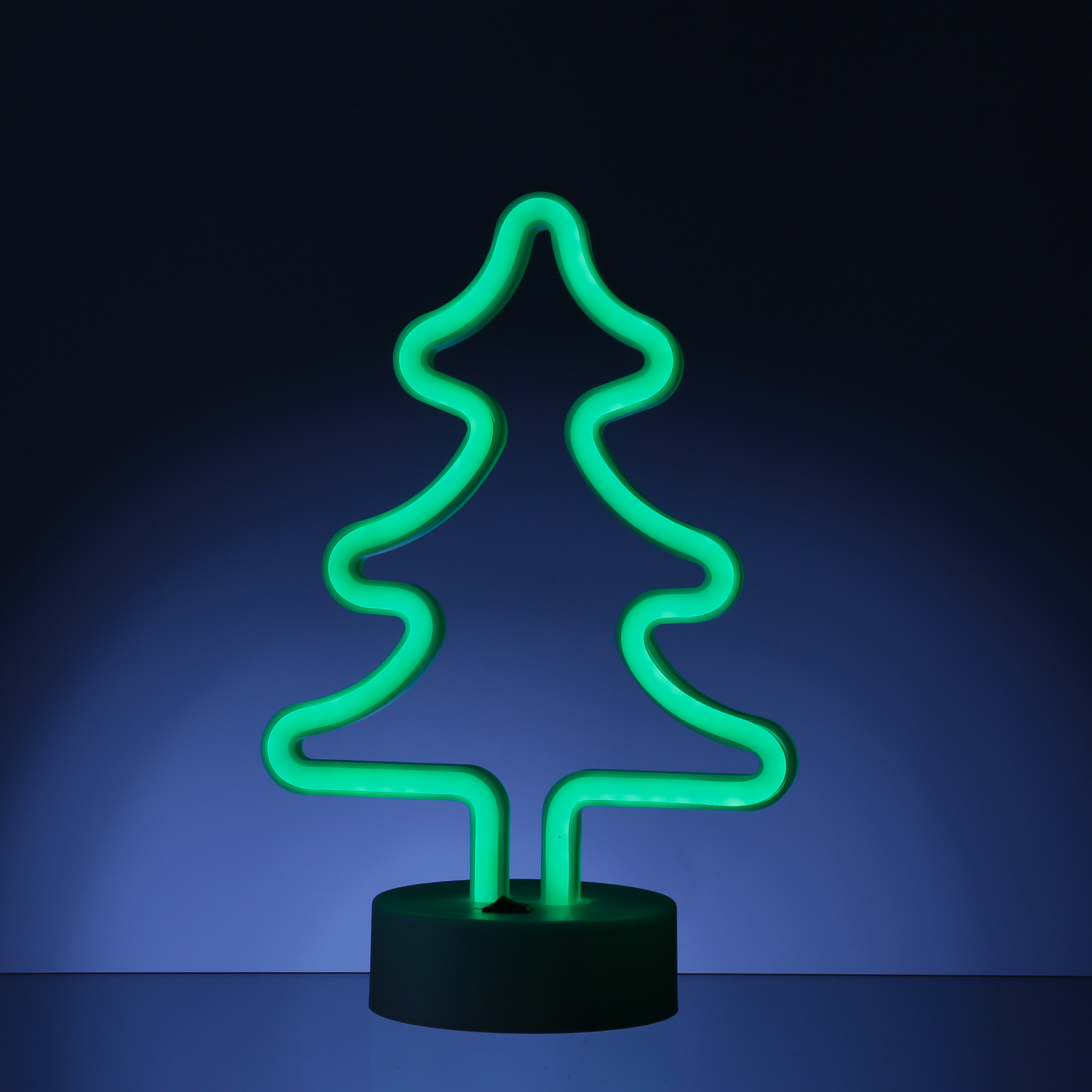 LED NEON Figur TANNENBAUM - Neon Schild - H: 27cm - Batterie oder USB Betrieb - grün