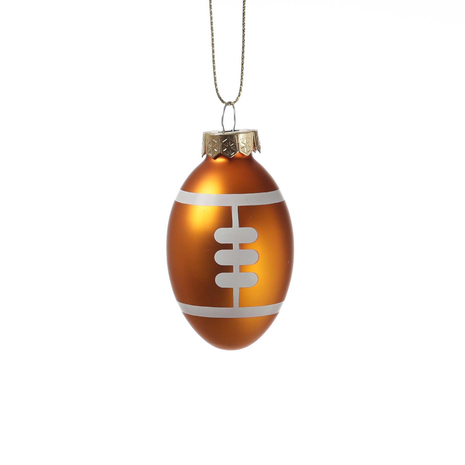 Weihnachtsbaumschmuck Football/Rugby - Christbaumschmuck - Glas - D: 3,8cm - orange