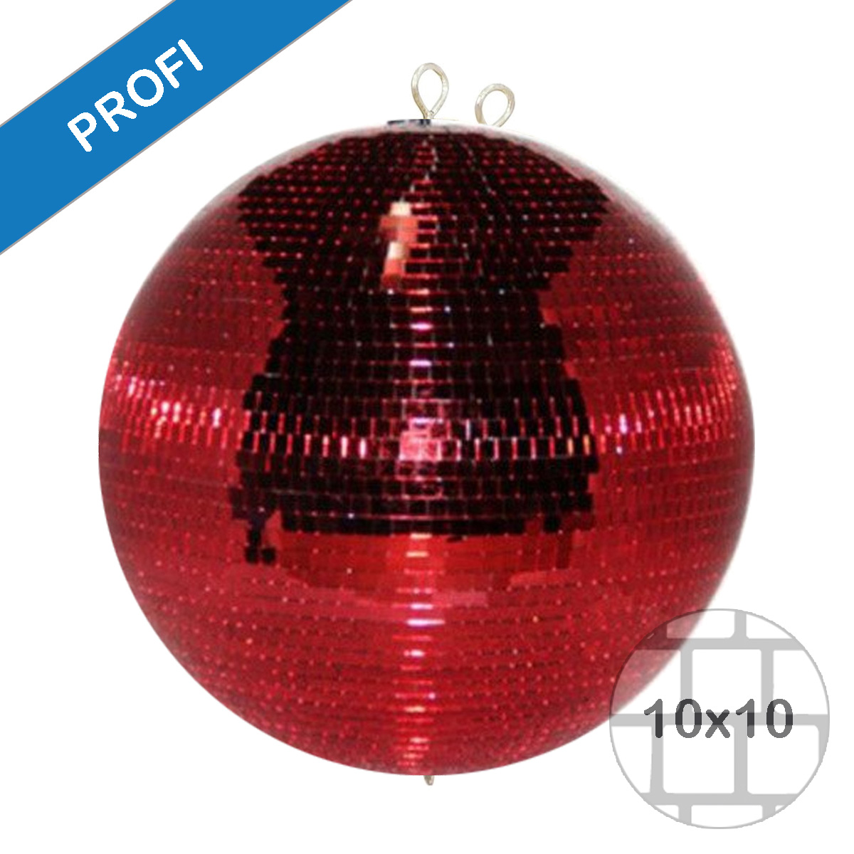 Spiegelkugel 40cm rot- Diskokugel (Discokugel) Party Lichteffekt - Echtglas - mirrorball safety red color